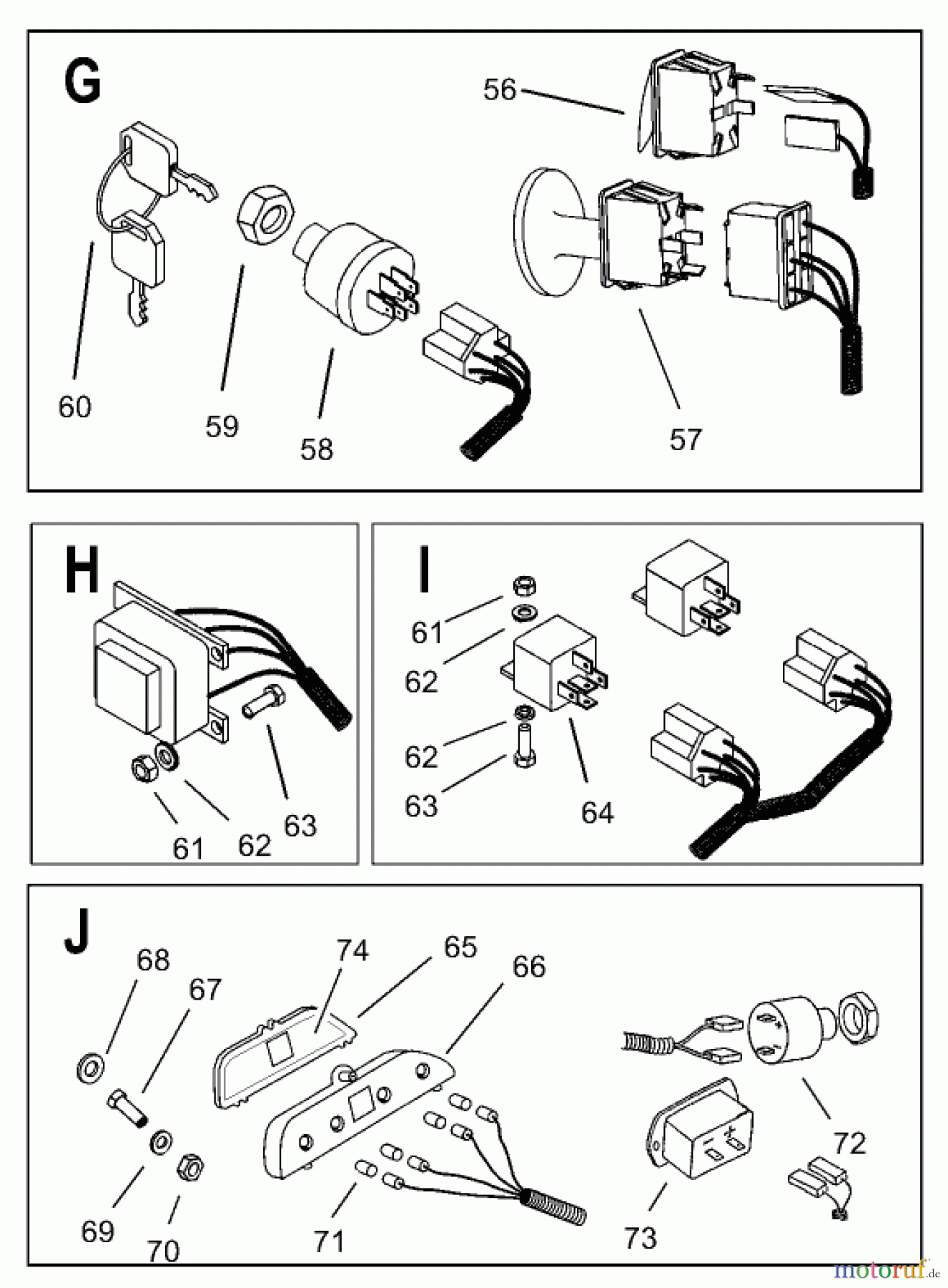  Toro Neu Mowers, Lawn & Garden Tractor Seite 1 74590 (190-DH) - Toro 190-DH Lawn Tractor, 2000 (200000001-200999999) ELECTRICAL ASSEMBLY #3