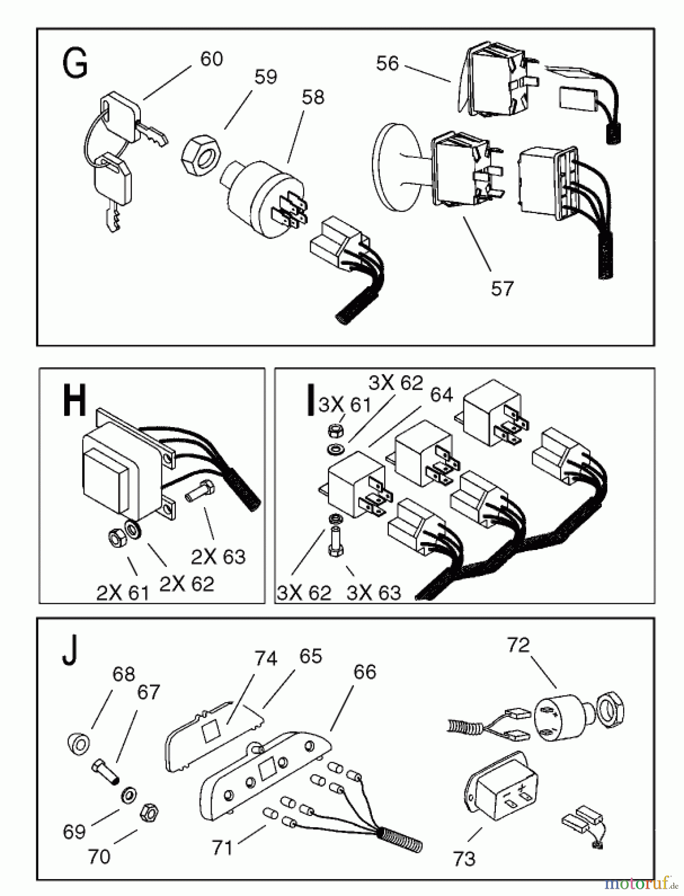 Toro Neu Mowers, Lawn & Garden Tractor Seite 1 74590 (190-DH) - Toro 190-DH Lawn Tractor, 2002 (220000001-220999999) ELECTRICAL ASSEMBLY #3