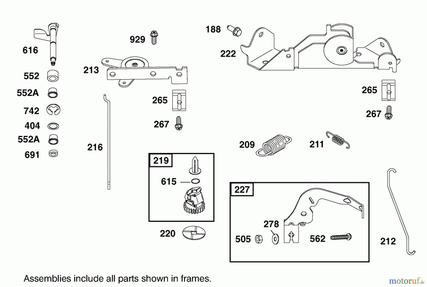 Toro Neu Mowers, Lawn & Garden Tractor Seite 1 74590 (190-DH) - Toro 190-DH Lawn Tractor, 2002 (220000001-220999999) GOVERNOR ASSEMBLY ENGINE BRIGGS AND STRATTON MODEL 406777-0157-E1