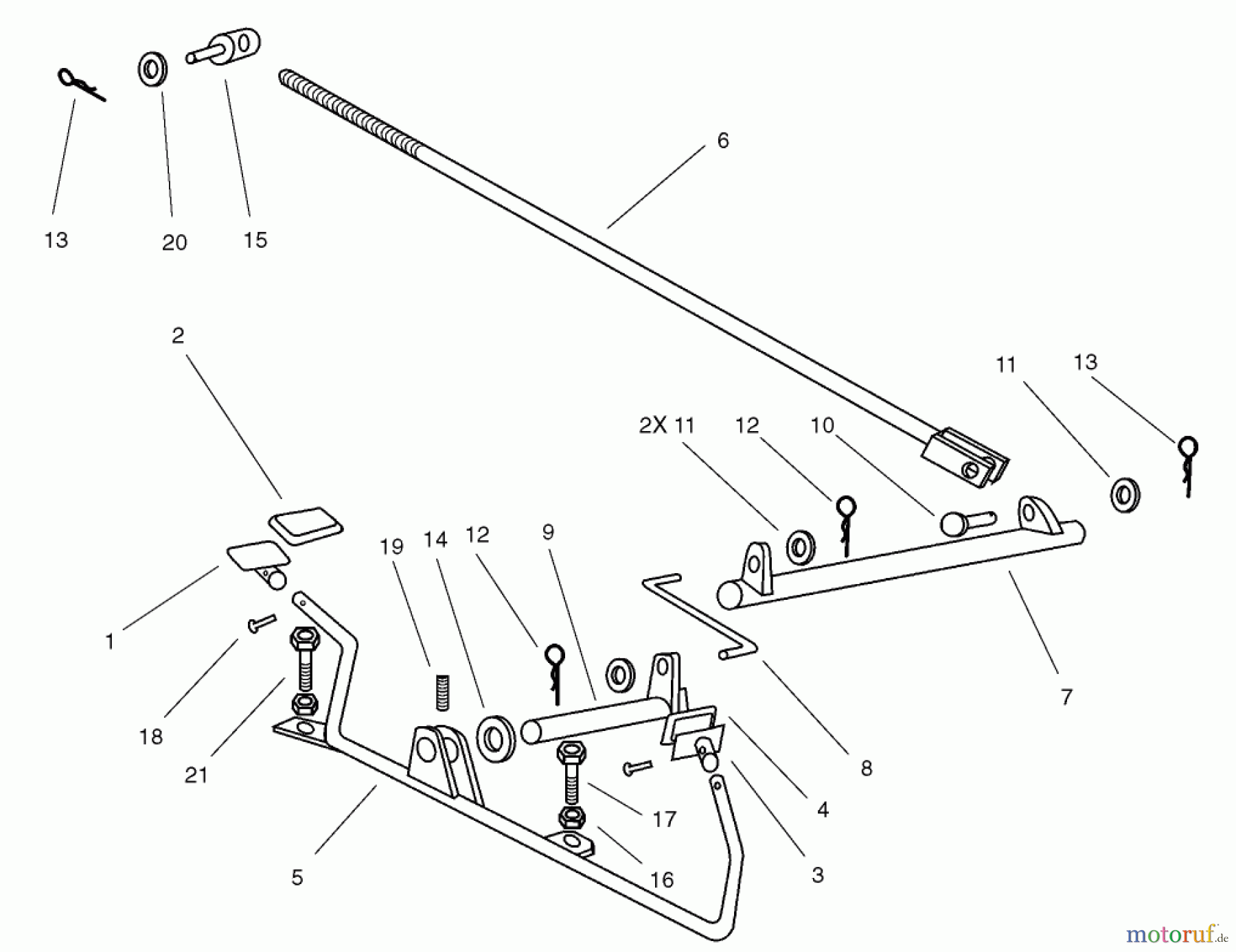  Toro Neu Mowers, Lawn & Garden Tractor Seite 1 74590 (190-DH) - Toro 190-DH Lawn Tractor, 2002 (220000001-220999999) OPERATION TRAVEL PEDAL ASSEMBLY