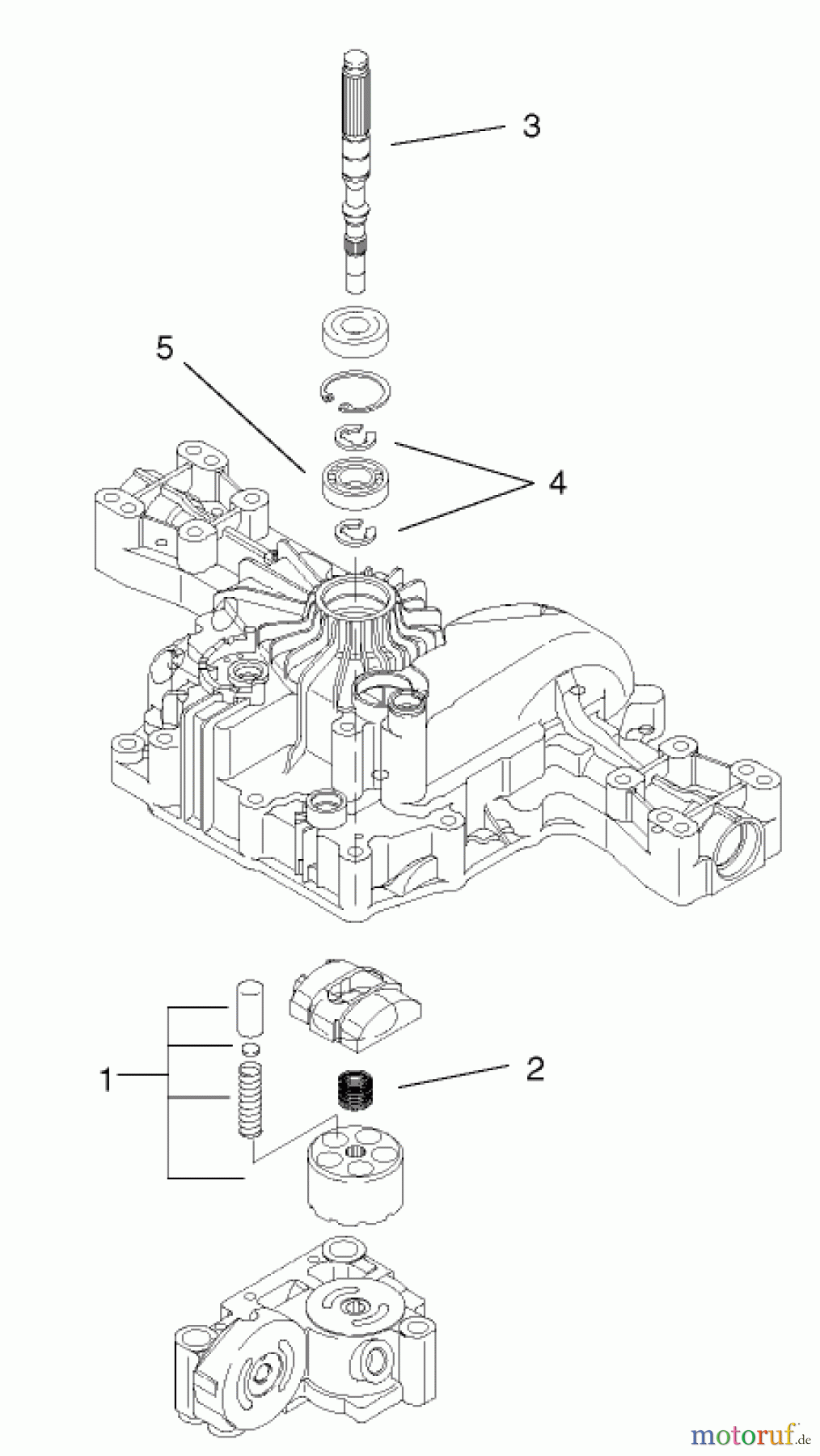 Toro Neu Mowers, Lawn & Garden Tractor Seite 1 74590 (190-DH) - Toro 190-DH Lawn Tractor, 2002 (220000001-220999999) PUMP SHAFT ASSEMBLY