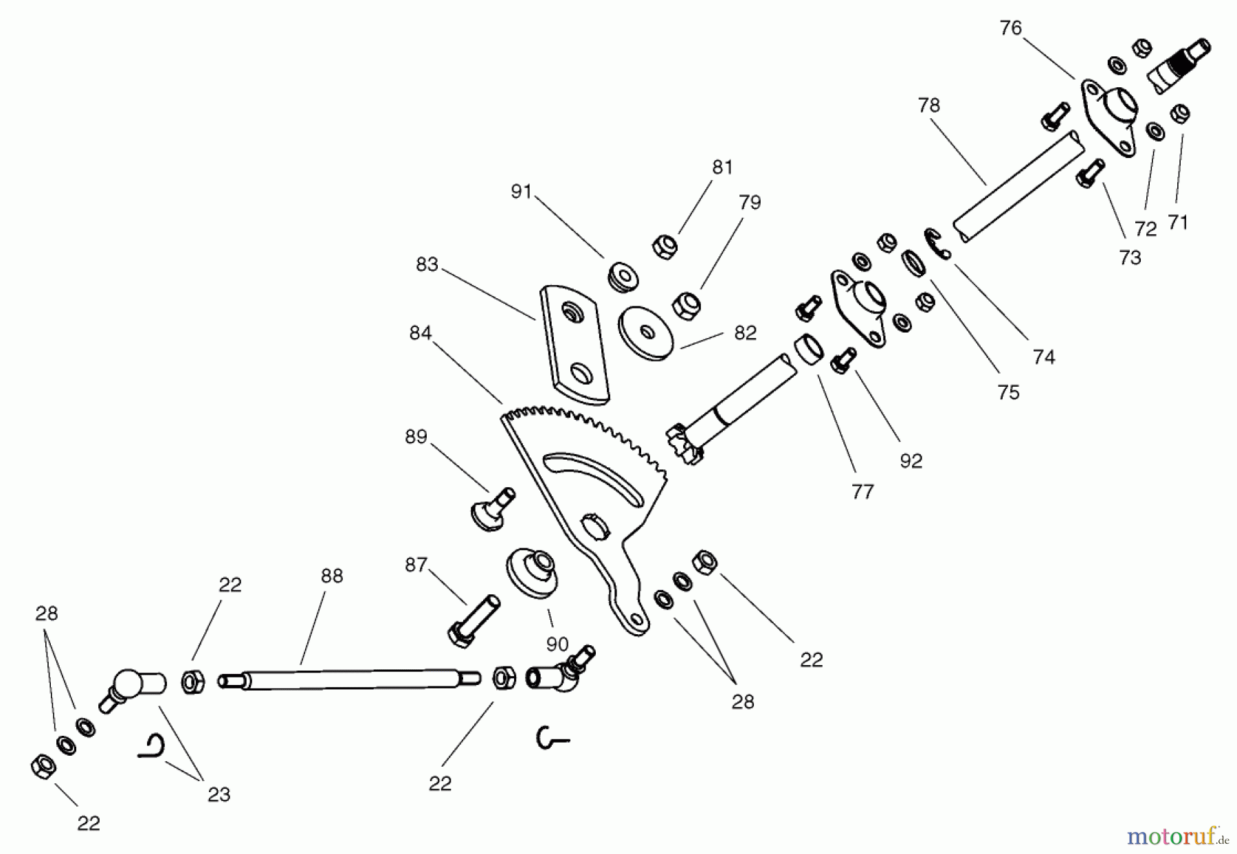 Toro Neu Mowers, Lawn & Garden Tractor Seite 1 74590 (190-DH) - Toro 190-DH Lawn Tractor, 2002 (220000001-220999999) STEERING ASSEMBLY