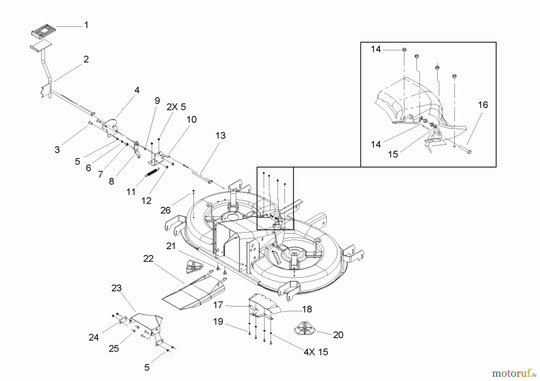 Toro Neu Mowers, Lawn & Garden Tractor Seite 1 74590 (190-DH) - Toro 190-DH Lawn Tractor, 2004 (240000001-240999999) CUTTING PAN, BAG ON DEMAND ASSEMBLY
