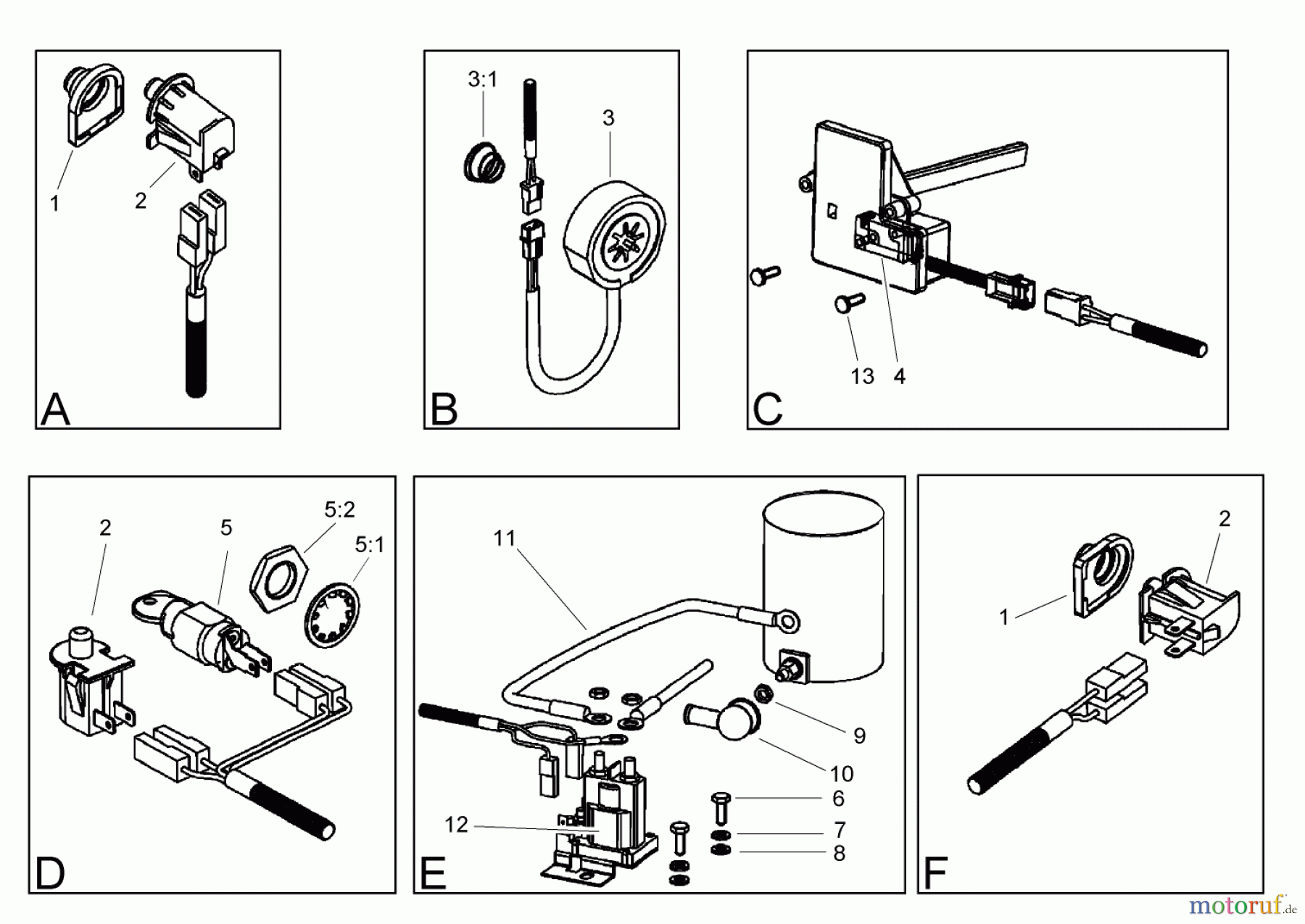 Toro Neu Mowers, Lawn & Garden Tractor Seite 1 74590 (190-DH) - Toro 190-DH Lawn Tractor, 2004 (240000001-240999999) ELECTRICAL SWITCH ASSEMBLY NO. 1