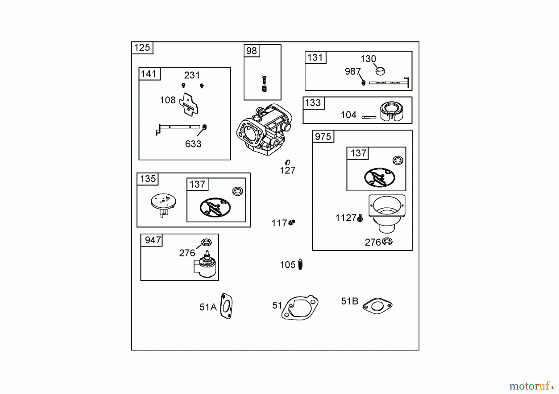  Toro Neu Mowers, Lawn & Garden Tractor Seite 1 74591 (DH 220) - Toro DH 220 Lawn Tractor, 2006 (260000001-260999999) CARBURETOR ASSEMBLY BRIGGS AND STRATTON 441577-0120-E1