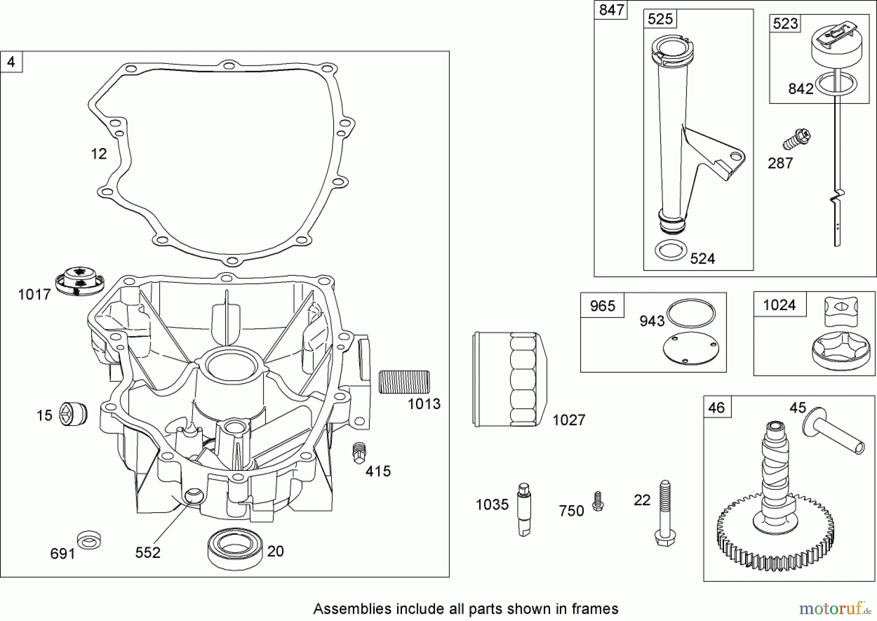 Toro Neu Mowers, Lawn & Garden Tractor Seite 1 74592 (DH 220) - Toro DH 220 Lawn Tractor, 2007 (270000001-270000651) CRANKCASE ASSEMBLY BRIGGS AND STRATTON 441677-0136-E1