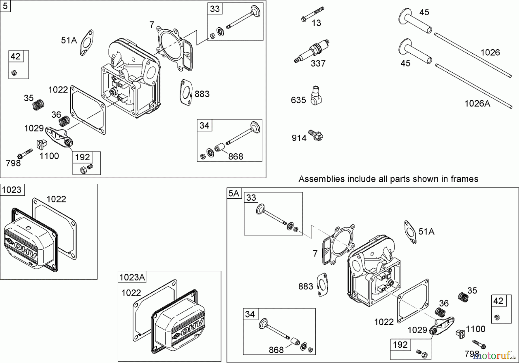  Toro Neu Mowers, Lawn & Garden Tractor Seite 1 74592 (DH 220) - Toro DH 220 Lawn Tractor, 2007 (270000001-270000651) CYLINDER HEAD ASSEMBLY BRIGGS AND STRATTON 441677-0136-E1