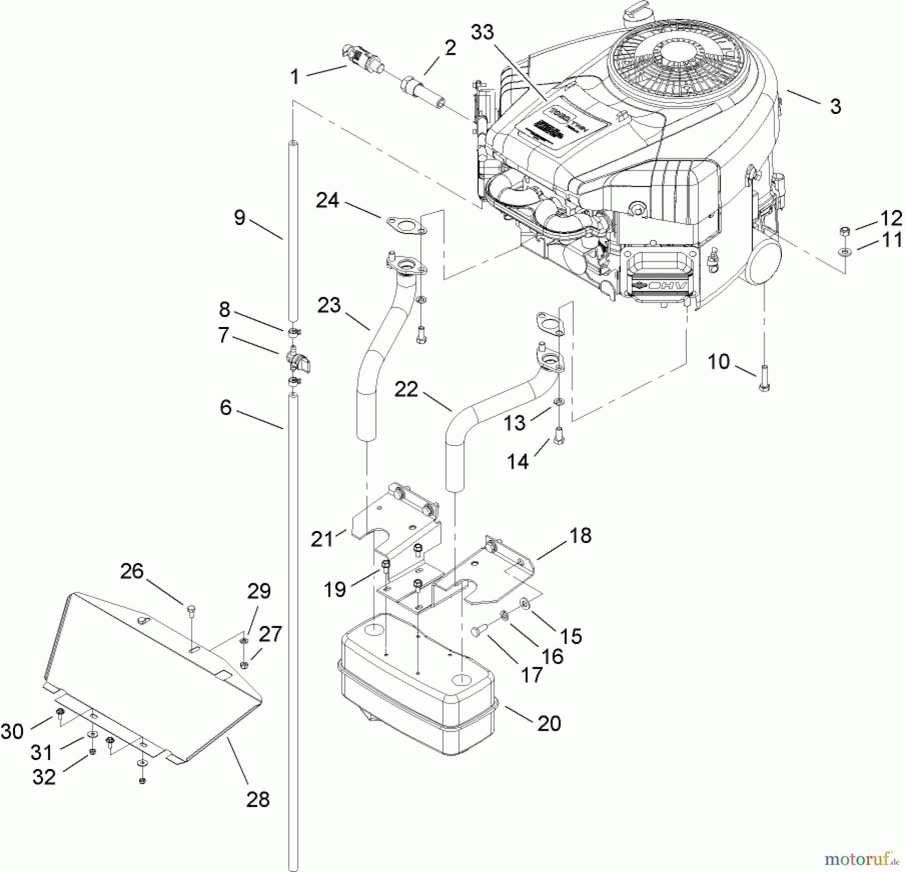 Toro Neu Mowers, Lawn & Garden Tractor Seite 1 74592 (DH 220) - Toro DH 220 Lawn Tractor, 2007 (270000001-270000651) ENGINE ASSEMBLY