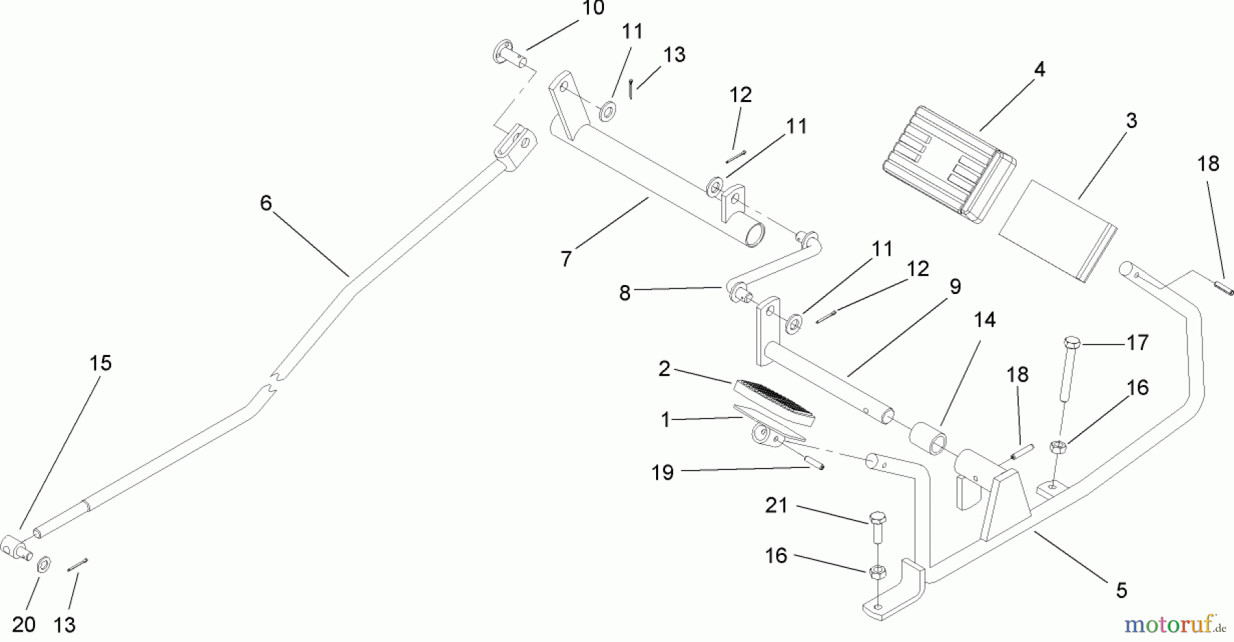Toro Neu Mowers, Lawn & Garden Tractor Seite 1 74592 (DH 220) - Toro DH 220 Lawn Tractor, 2007 (270000001-270000651) OPERATION AND TRAVEL PEDAL ASSEMBLY