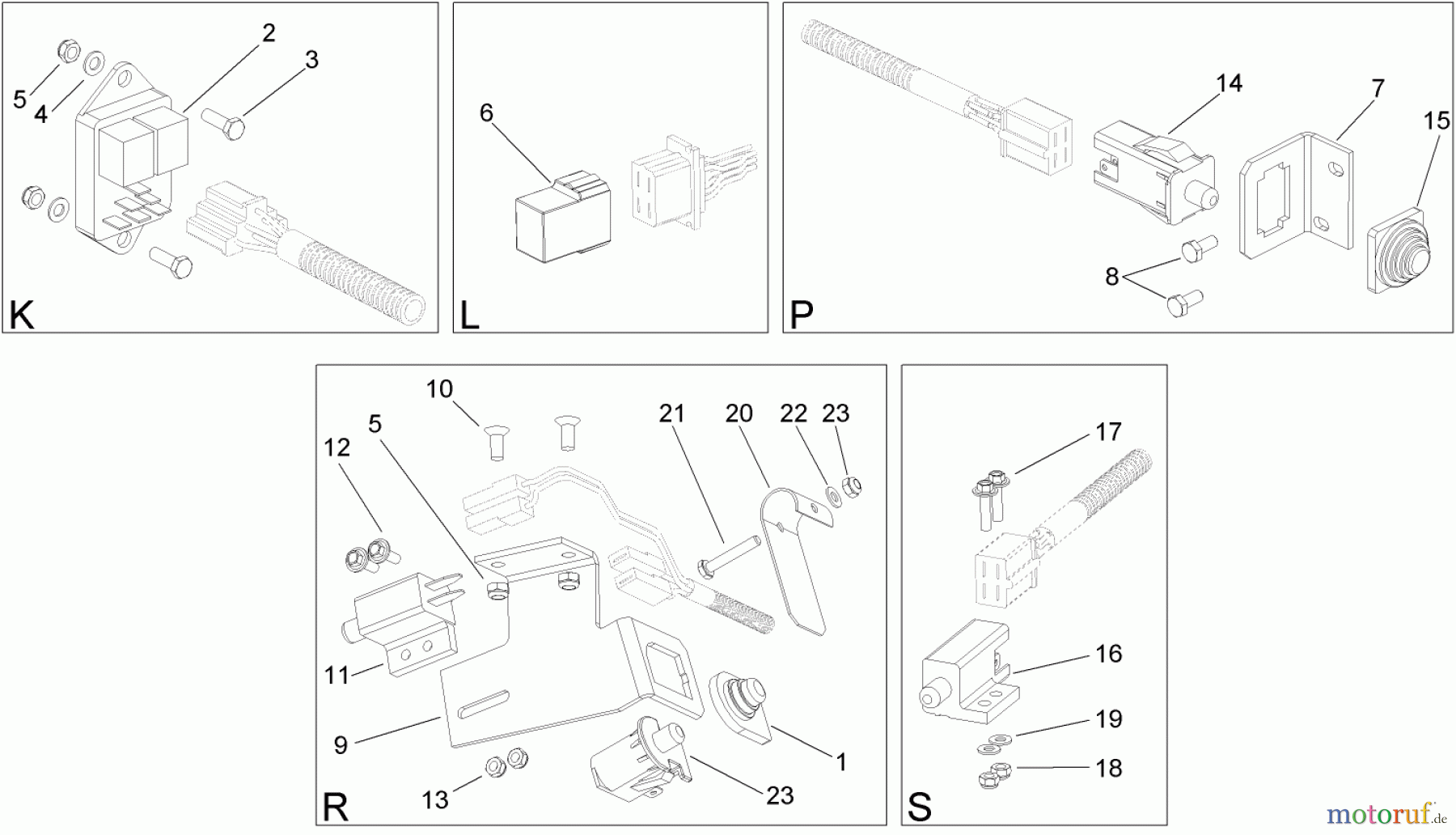 Toro Neu Mowers, Lawn & Garden Tractor Seite 1 74592 (DH 220) - Toro DH 220 Lawn Tractor, 2007 (270000652-270999999) ELECTRICAL SWITCH ASSEMBLY NO. 3