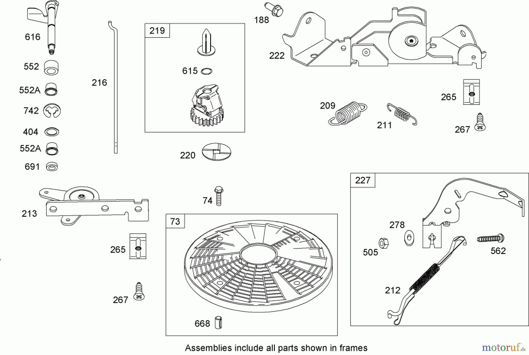 Toro Neu Mowers, Lawn & Garden Tractor Seite 1 74592 (DH 220) - Toro DH 220 Lawn Tractor, 2007 (270000652-270999999) GOVERNOR ASSEMBLY BRIGGS AND STRATTON 441677-0136-E1