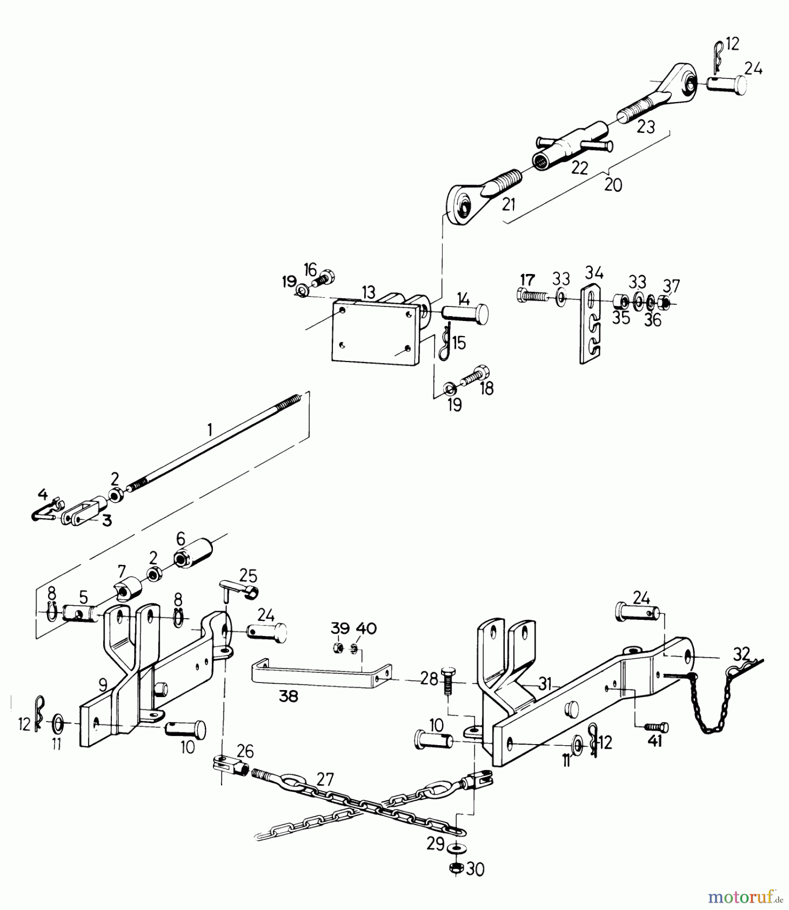 Toro Neu Accessories, Mower 85401 - Toro 3-Point Hitch, 1980 PARTS LIST FOR 3-POINT HITCH FACTORY ORDER NUMBER 8-5401