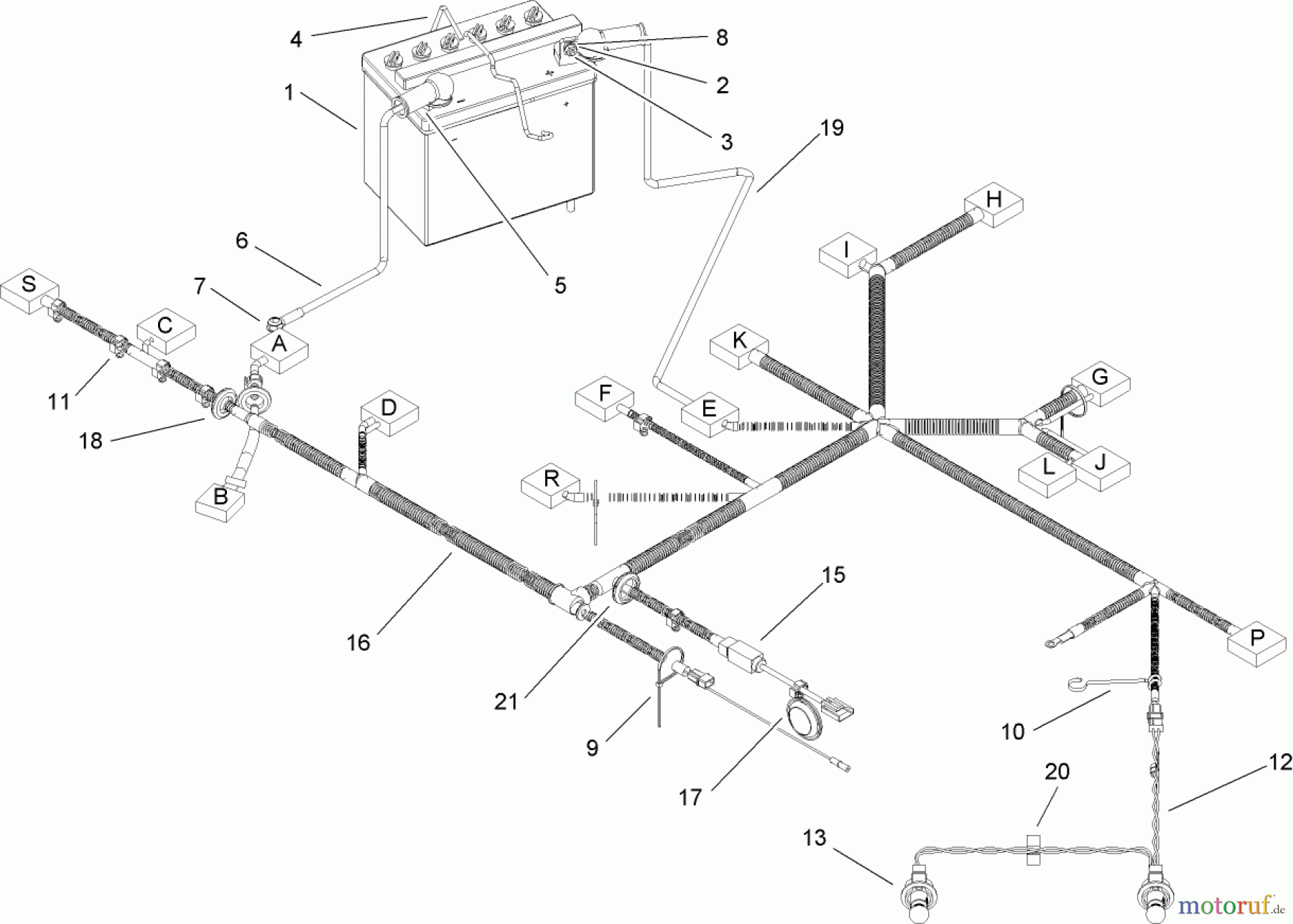 Toro Neu Mowers, Lawn & Garden Tractor Seite 1 74592 (DH 220) - Toro DH 220 Lawn Tractor, 2008 (280000001-280000528) HARNESS ASSEMBLY