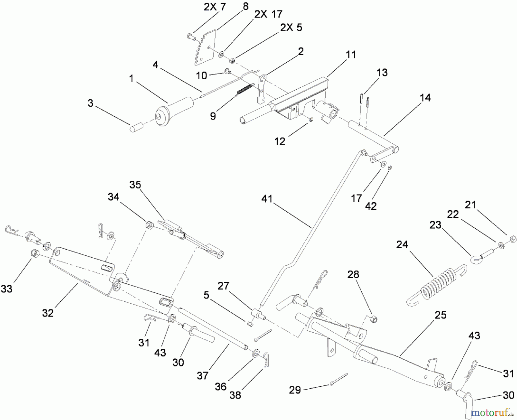 Toro Neu Mowers, Lawn & Garden Tractor Seite 1 74592 (DH 220) - Toro DH 220 Lawn Tractor, 2008 (280000001-280000528) MOWER LIFT ASSEMBLY