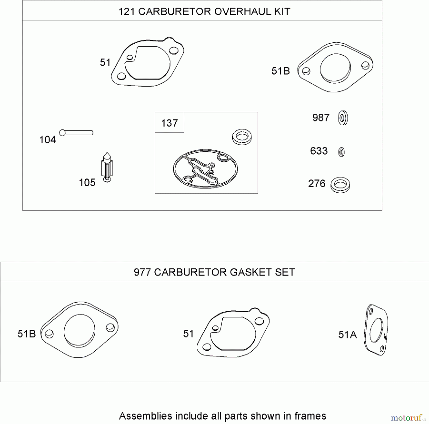 Toro Neu Mowers, Lawn & Garden Tractor Seite 1 74592 (DH 220) - Toro DH 220 Lawn Tractor, 2008 (280000529-280999999) CARBURETOR OVERHAUL KIT BRIGGS AND STRATTON 441677-0136-E1