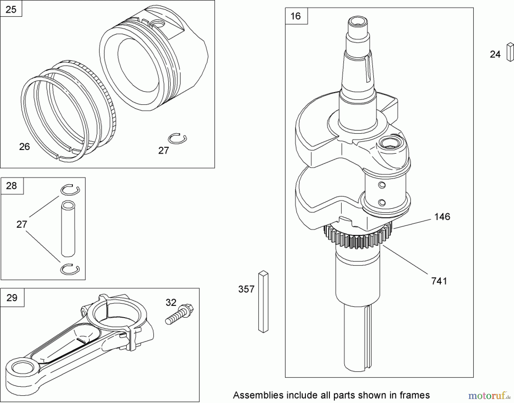 Toro Neu Mowers, Lawn & Garden Tractor Seite 1 74592 (DH 220) - Toro DH 220 Lawn Tractor, 2008 (280000529-280999999) CRANKSHAFT ASSEMBLY BRIGGS AND STRATTON 441677-0136-E1