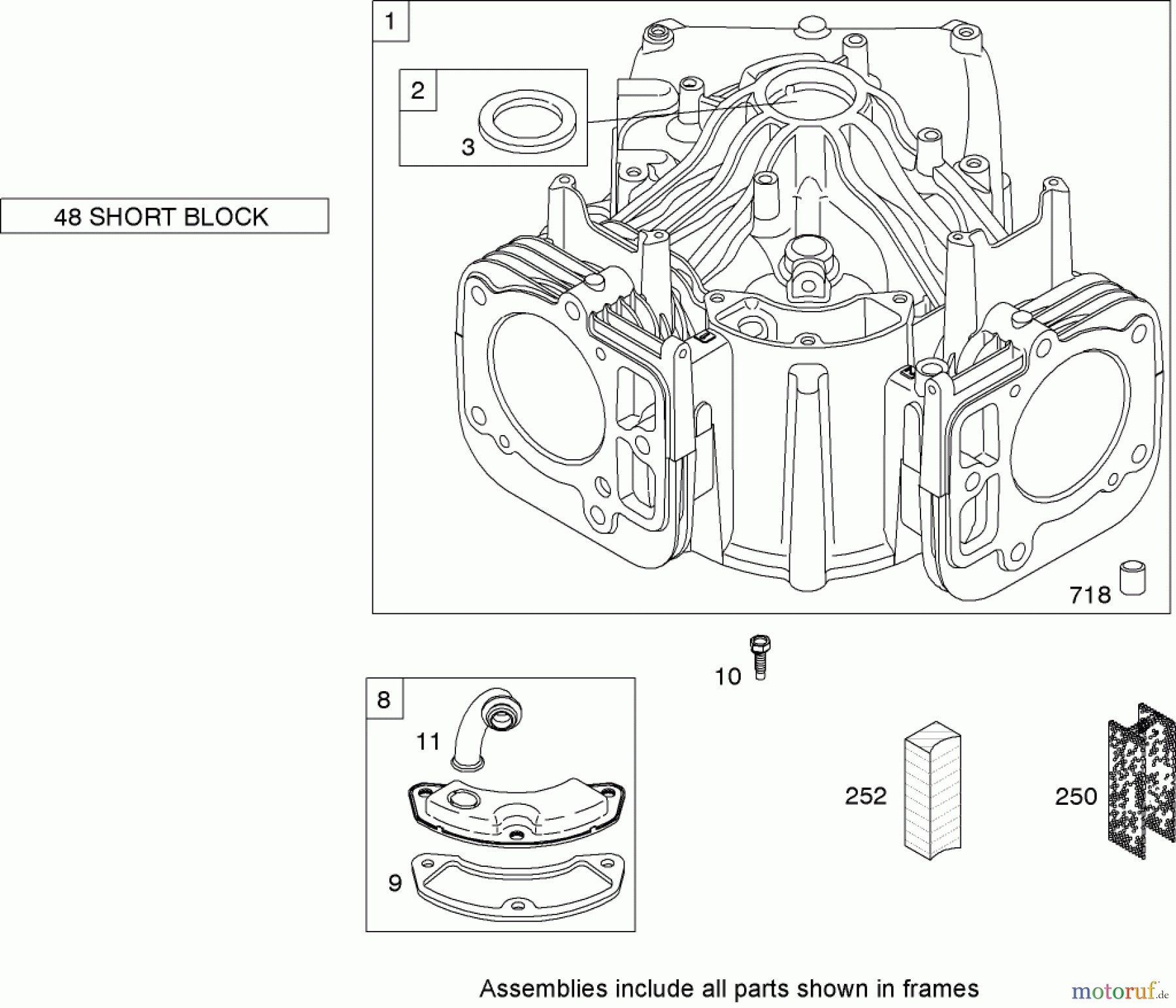 Toro Neu Mowers, Lawn & Garden Tractor Seite 1 74592 (DH 220) - Toro DH 220 Lawn Tractor, 2008 (280000529-280999999) CYLINDER ASSEMBLY BRIGGS AND STRATTON 441677-0136-E1