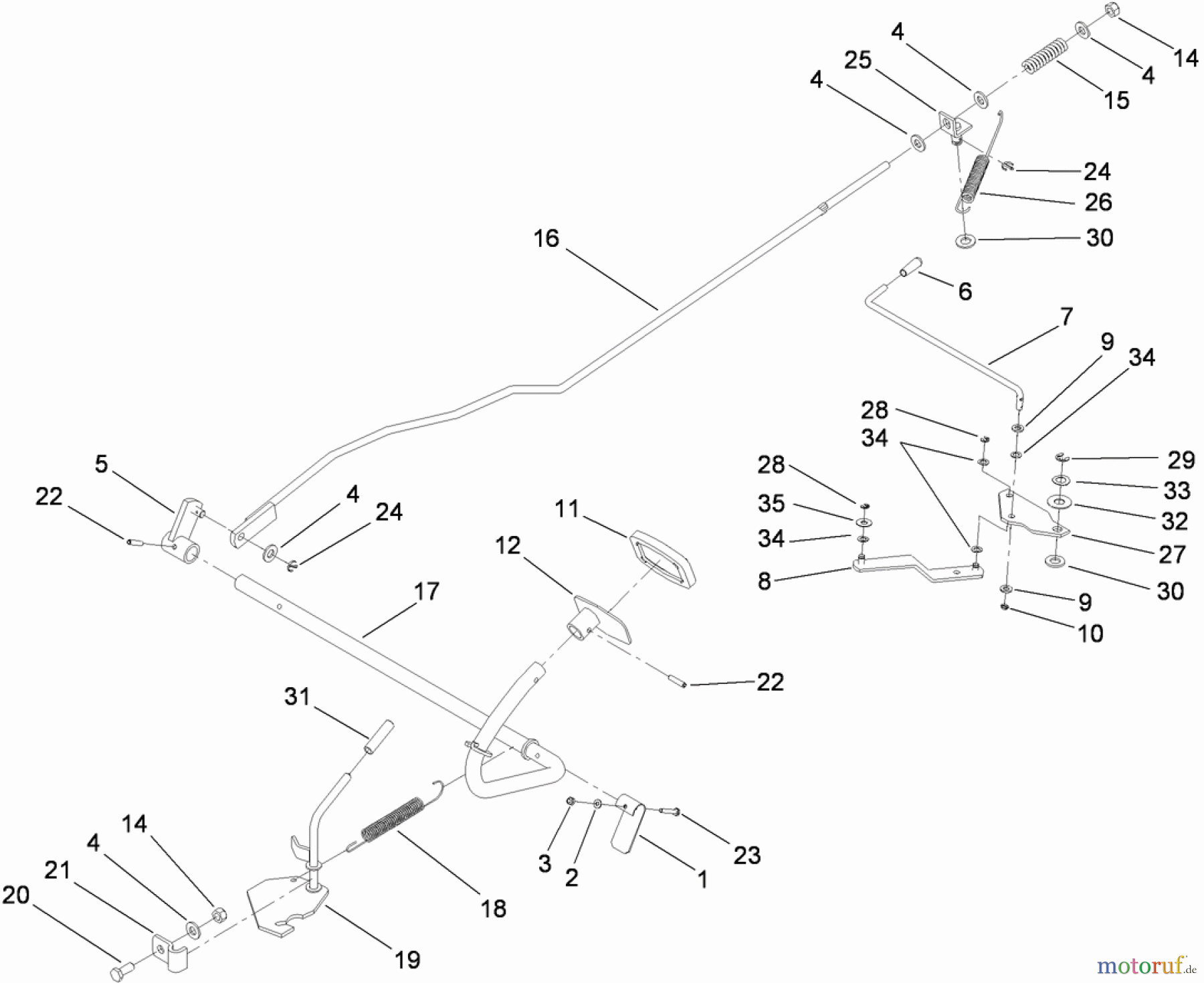 Toro Neu Mowers, Lawn & Garden Tractor Seite 1 74592 (DH 220) - Toro DH 220 Lawn Tractor, 2008 (280000529-280999999) OPERATION - BRAKE AND BYPASS ASSEMBLY