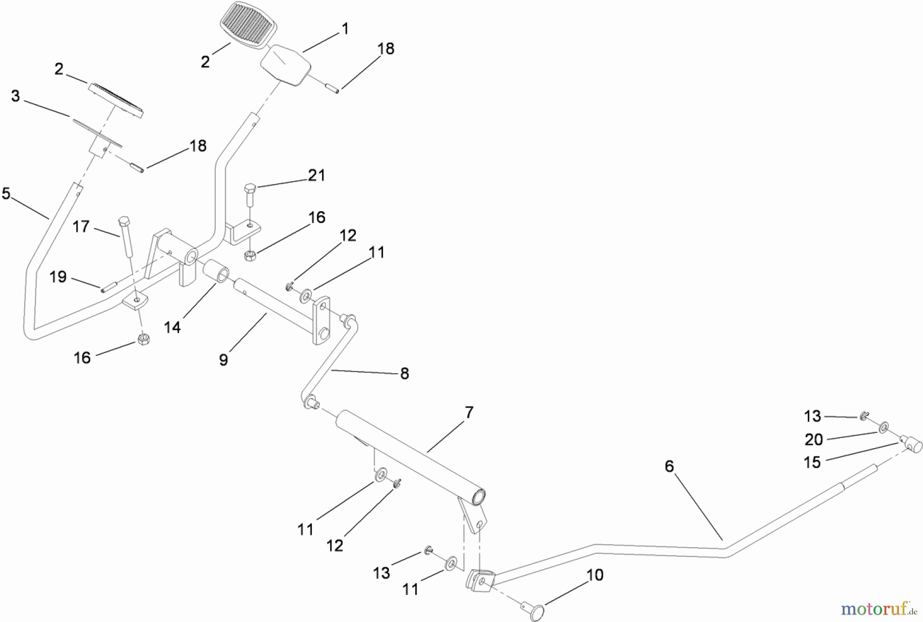Toro Neu Mowers, Lawn & Garden Tractor Seite 1 74592 (DH 220) - Toro DH 220 Lawn Tractor, 2008 (280000529-280999999) OPERATION - TRAVEL PEDAL ASSEMBLY