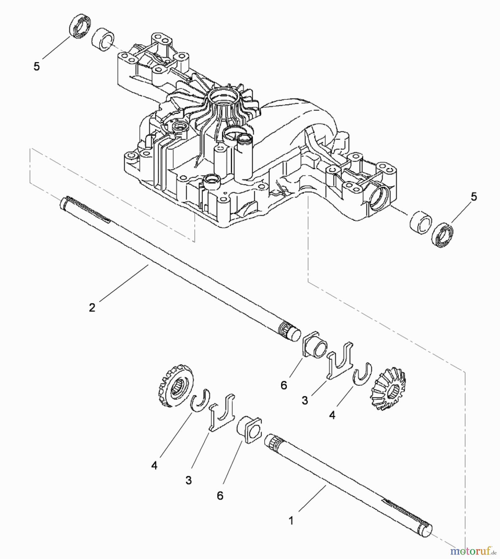 Toro Neu Mowers, Lawn & Garden Tractor Seite 1 74593 (DH 220) - Toro DH 220 Lawn Tractor, 2009 (290000001-290999999) AXLE SHAFT ASSEMBLY TRANSMISSION ASSEMBLY NO. 114-3155