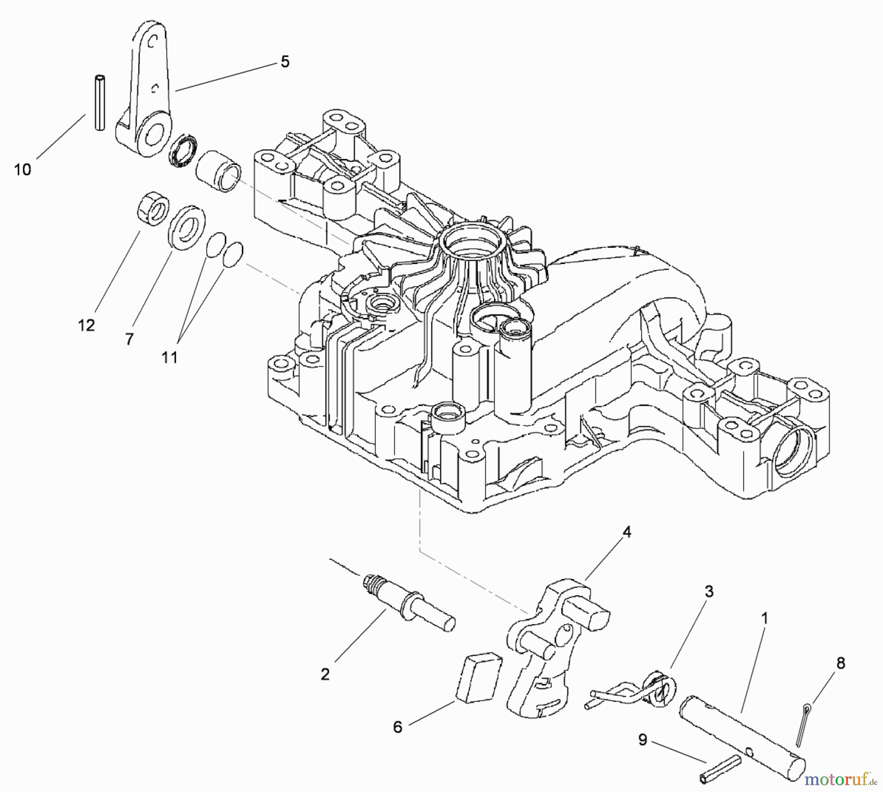 Toro Neu Mowers, Lawn & Garden Tractor Seite 1 74593 (DH 220) - Toro DH 220 Lawn Tractor, 2009 (290000001-290999999) CONTROL SHAFT ASSEMBLY TRANSMISSION ASSEMBLY NO. 114-3155