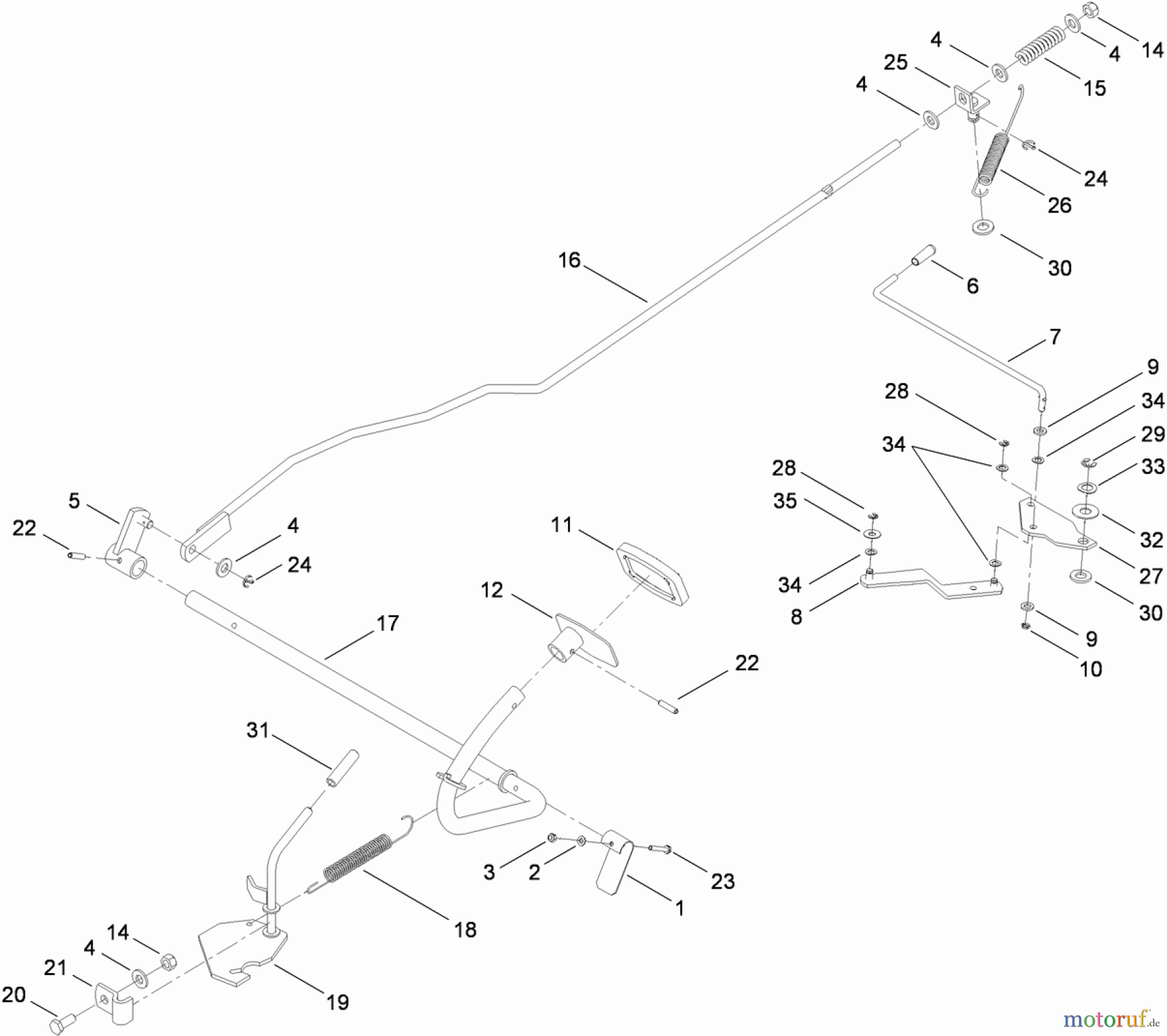 Toro Neu Mowers, Lawn & Garden Tractor Seite 1 74593 (DH 220) - Toro DH 220 Lawn Tractor, 2010 (310000001-310999999) OPERATION - BRAKE AND BYPASS ASSEMBLY