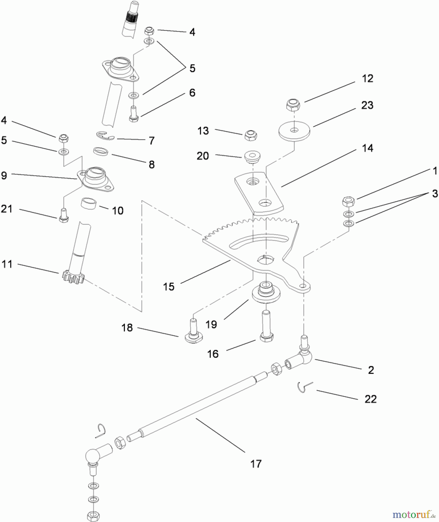  Toro Neu Mowers, Lawn & Garden Tractor Seite 1 74593 (DH 220) - Toro DH 220 Lawn Tractor, 2010 (310000001-310999999) STEERING ASSEMBLY