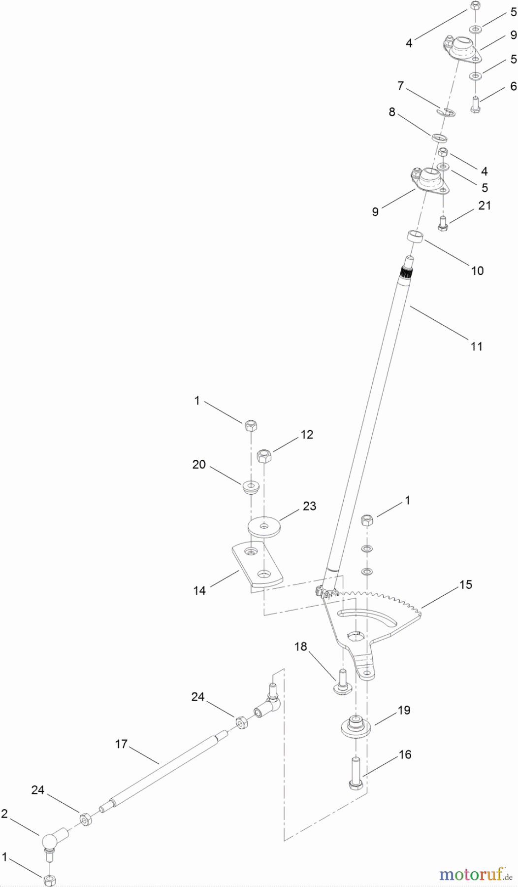 Toro Neu Mowers, Lawn & Garden Tractor Seite 1 74593 (DH 220) - Toro DH 220 Lawn Tractor, 2011 (311000401-311999999) LOWER STEERING LINK ASSEMBLY