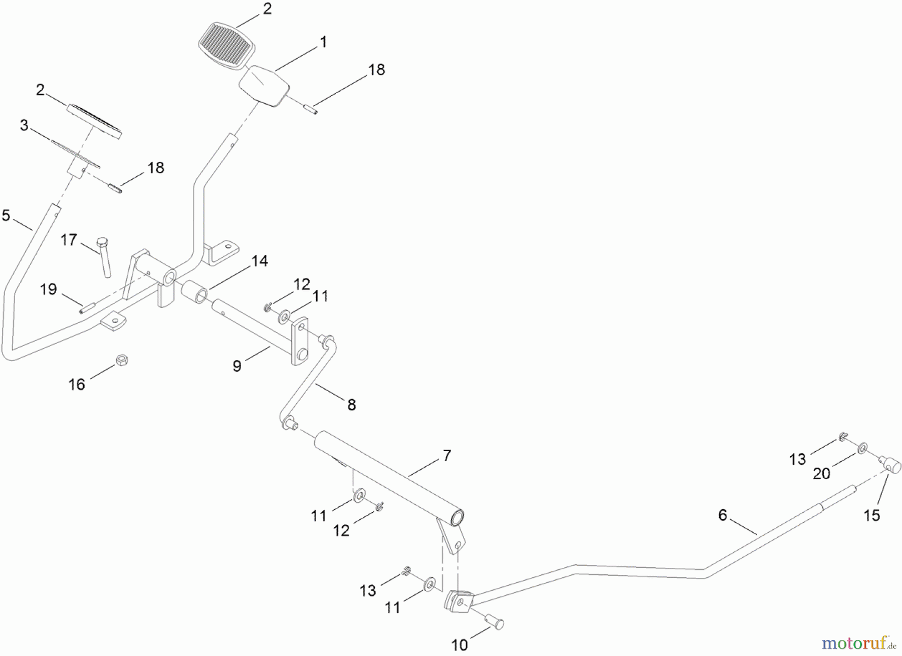Toro Neu Mowers, Lawn & Garden Tractor Seite 1 74593 (DH 220) - Toro DH 220 Lawn Tractor, 2011 (311000401-311999999) OPERATION - TRAVEL PEDAL ASSEMBLY
