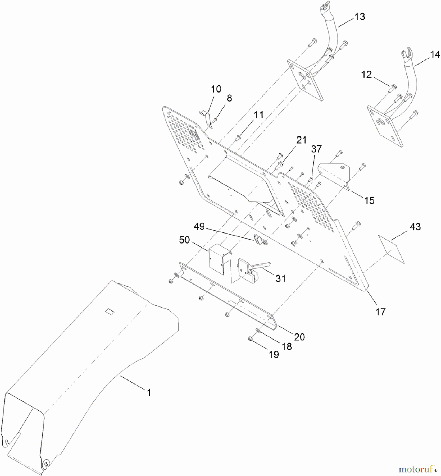 Toro Neu Mowers, Lawn & Garden Tractor Seite 1 74593 (DH 220) - Toro DH 220 Lawn Tractor, 2011 (311000401-311999999) TUNNEL ASSEMBLY