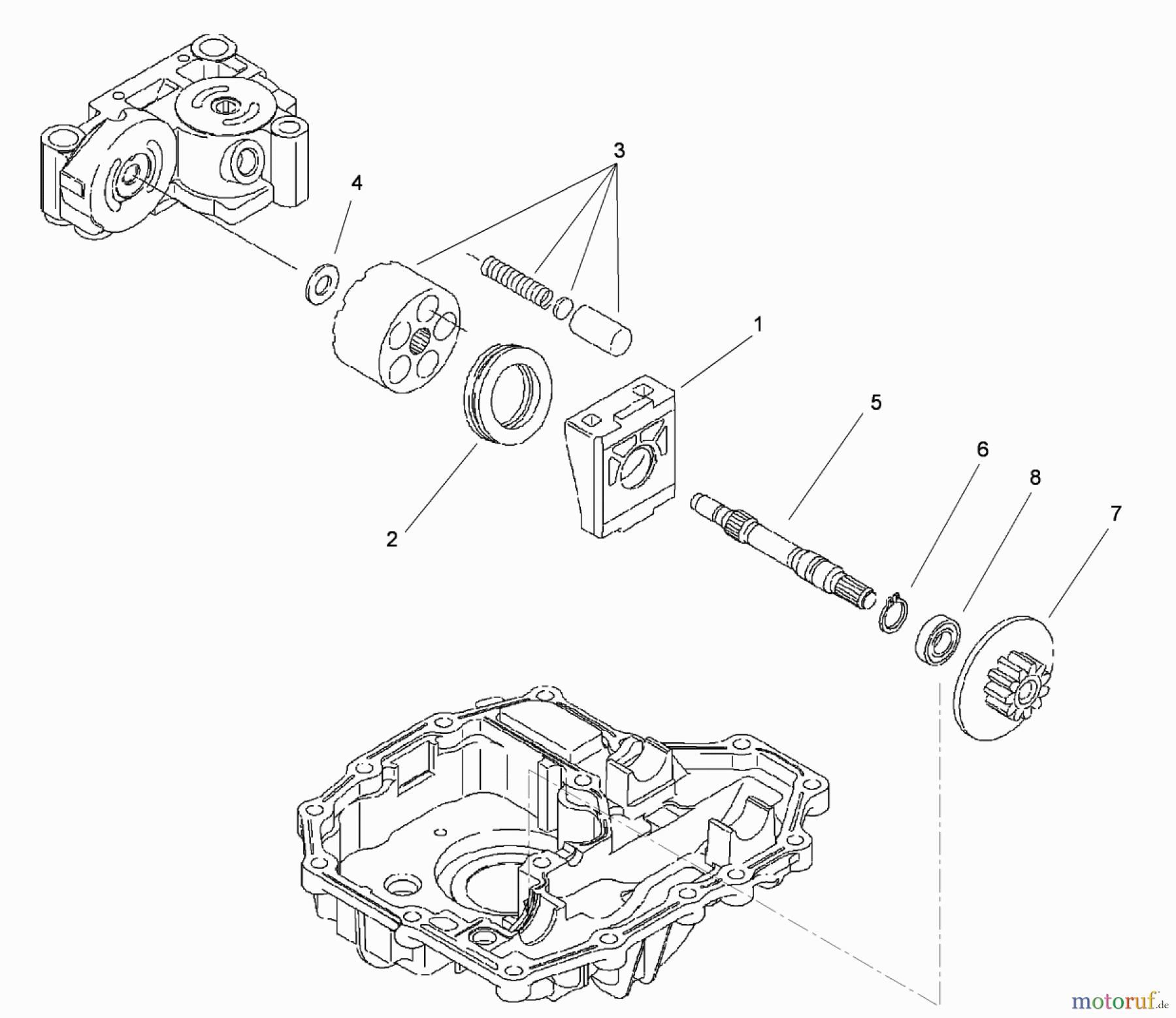 Toro Neu Mowers, Lawn & Garden Tractor Seite 1 74596 (DH 220) - Toro DH 220 Lawn Tractor, 2012 (SN 312000001-312999999) MOTOR SHAFT ASSEMBLY TRANSMISSION ASSEMBLY NO. 114-3155