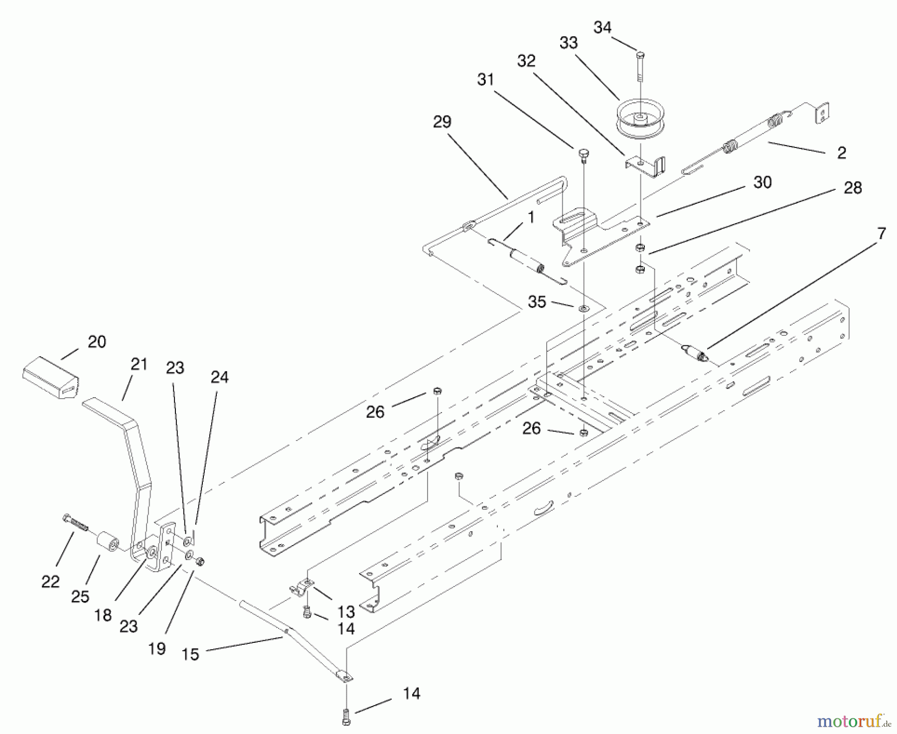 Toro Neu Mowers, Lawn & Garden Tractor Seite 1 77106 (17-44H) - Toro 17-44H Lawn Tractor, 2000 (200000001-200999999) TRACTION & BRAKE COMPONENTS ASSEMBLY
