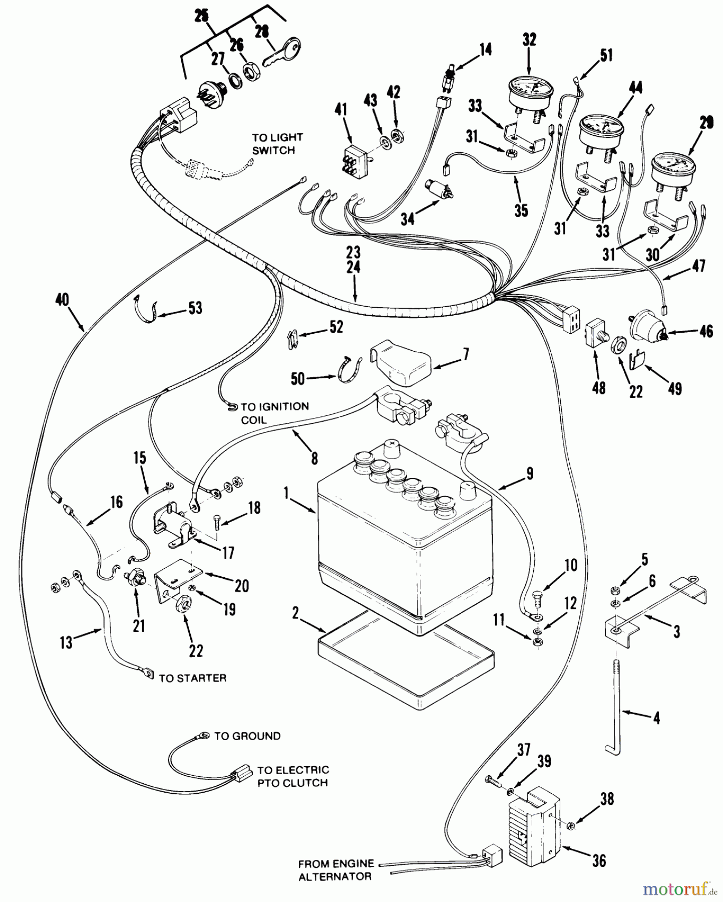  Toro Neu Mowers, Lawn & Garden Tractor Seite 2 81-20KS01 (D-200) - Toro D-200 Automatic Tractor, 1978 MAIN ELECTRICAL SYSTEM