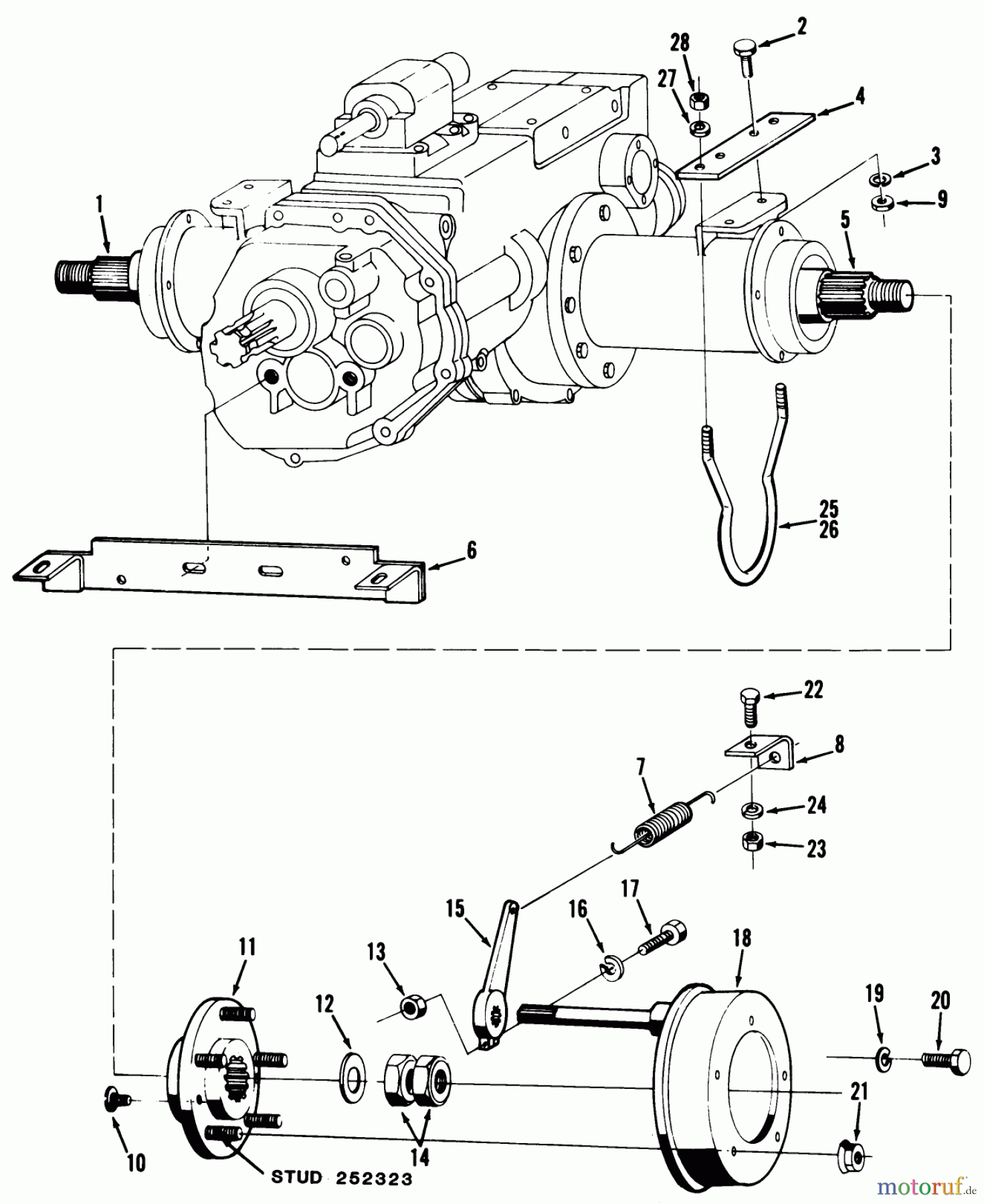 Toro Neu Mowers, Lawn & Garden Tractor Seite 2 81-20RG01 (D-250) - Toro D-250 10-Speed Tractor, 1978 BRAKES