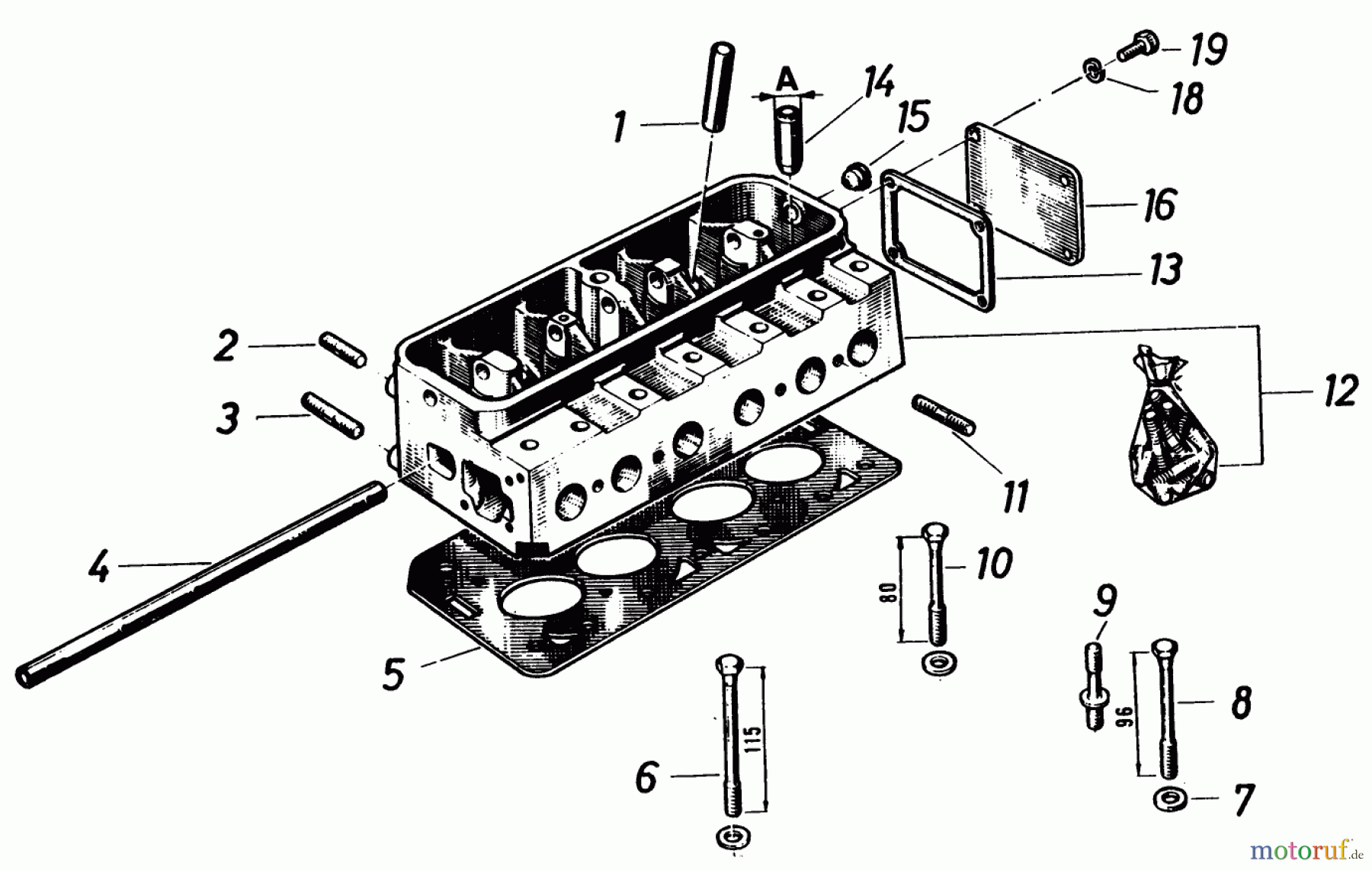 Toro Neu Mowers, Lawn & Garden Tractor Seite 2 91-20RG01 (D-250) - Toro D-250 10-Speed Tractor, 1980 CYLINDER HEAD