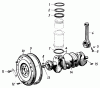 Toro 91-20RG01 (D-250) - D-250 10-Speed Tractor, 1980 Ersatzteile FLYWHEEL, CRANKSHAFT, CONNECTING ROD AND PISTON RINGS