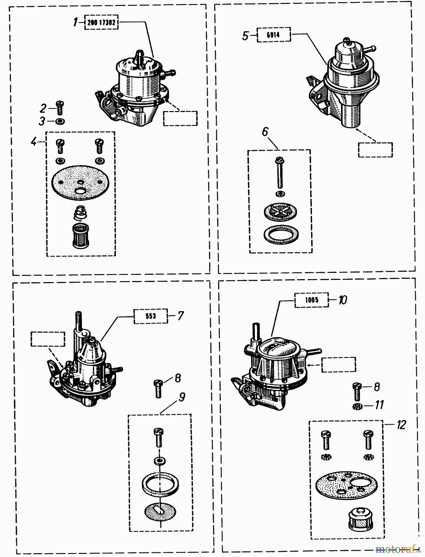 Toro Neu Mowers, Lawn & Garden Tractor Seite 2 91-20RG01 (D-250) - Toro D-250 10-Speed Tractor, 1980 FUEL PUMP