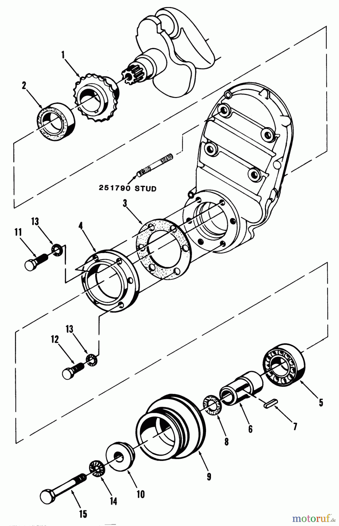 Toro Neu Mowers, Lawn & Garden Tractor Seite 2 91-20RG01 (D-250) - Toro D-250 10-Speed Tractor, 1980 PTO PULLEY (CRANKSHAFT) AND COVER