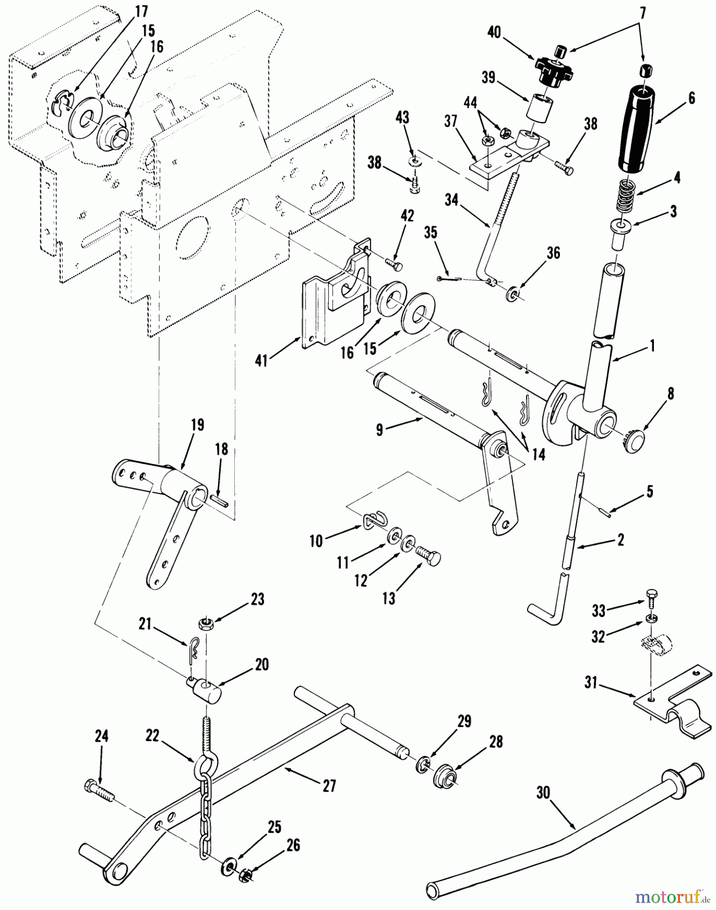 Toro Neu Mowers, Lawn & Garden Tractor Seite 2 91-12K802 (C-121) - Toro C-121 8-Speed Tractor, 1979 LIFT LINKAGE (CONT-D)