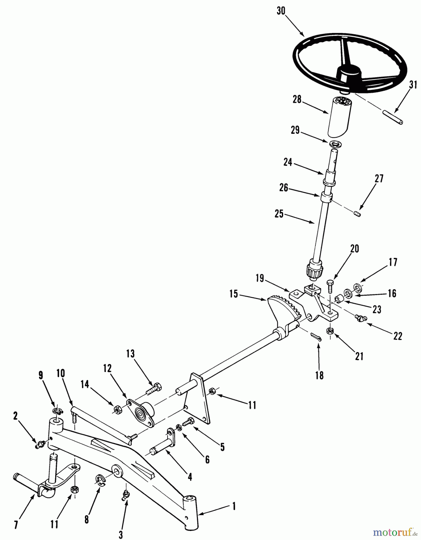  Toro Neu Mowers, Lawn & Garden Tractor Seite 2 A1-184801 (GT-1848) - Toro GT-1848 Twin Automatic Tractor, 1982 FRONT AXLE AND STEERING