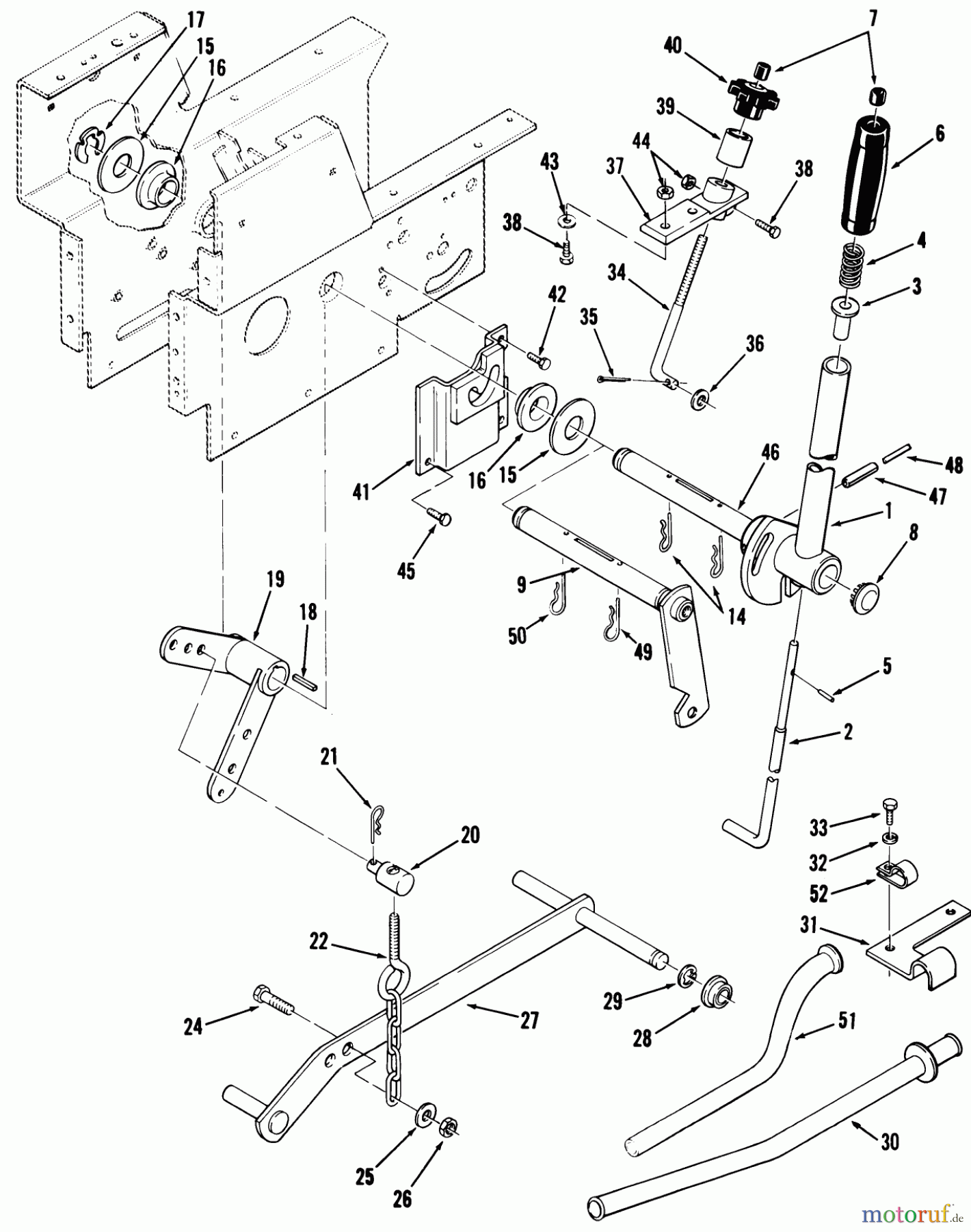  Toro Neu Mowers, Lawn & Garden Tractor Seite 2 A1-184801 (GT-1848) - Toro GT-1848 Twin Automatic Tractor, 1982 LIFT LINKAGE