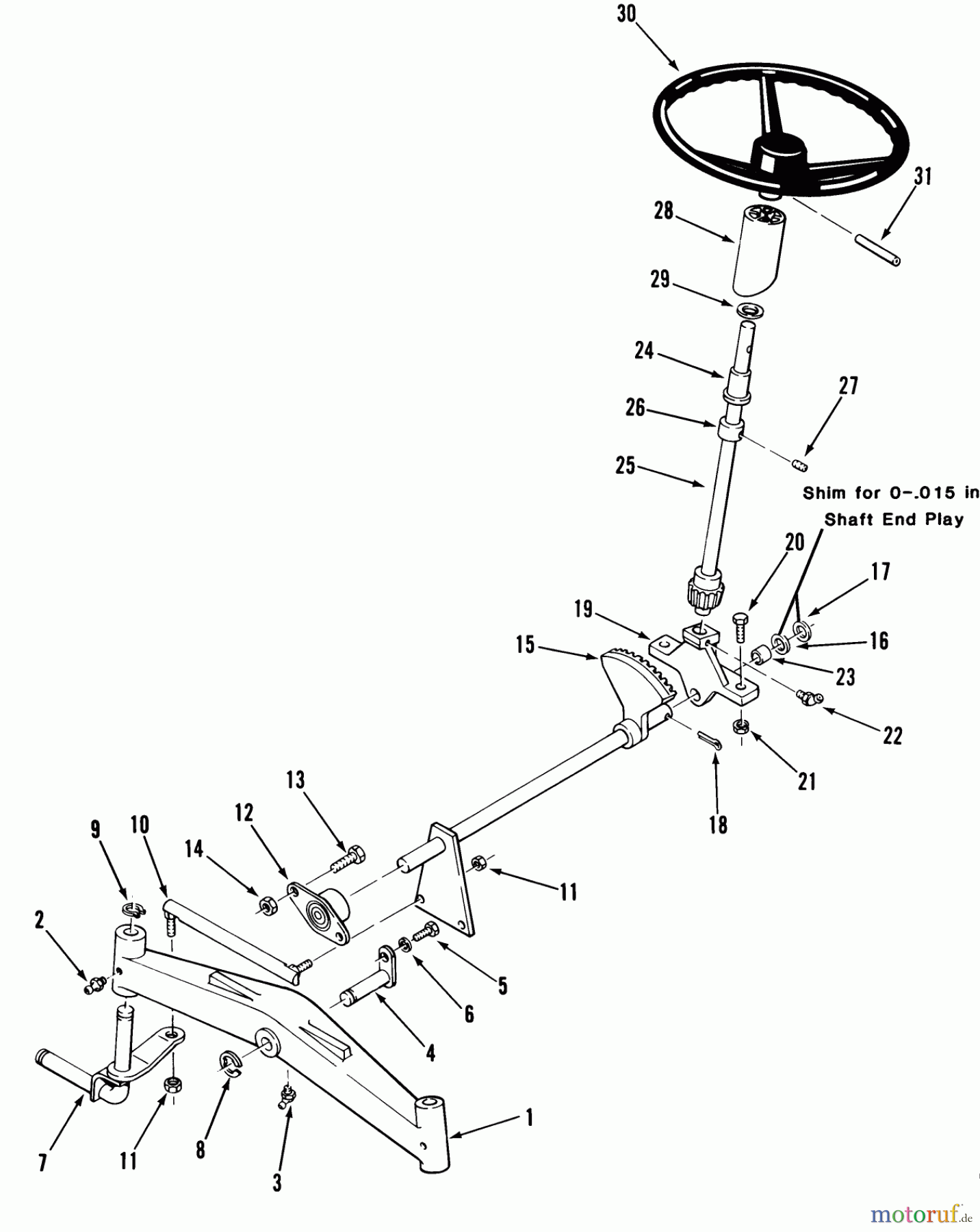  Toro Neu Mowers, Lawn & Garden Tractor Seite 2 A1-164202 (GT-1642) - Toro GT-1642 Twin 8-Speed Tractor, 1983 FRONT AXLE AND STEERING