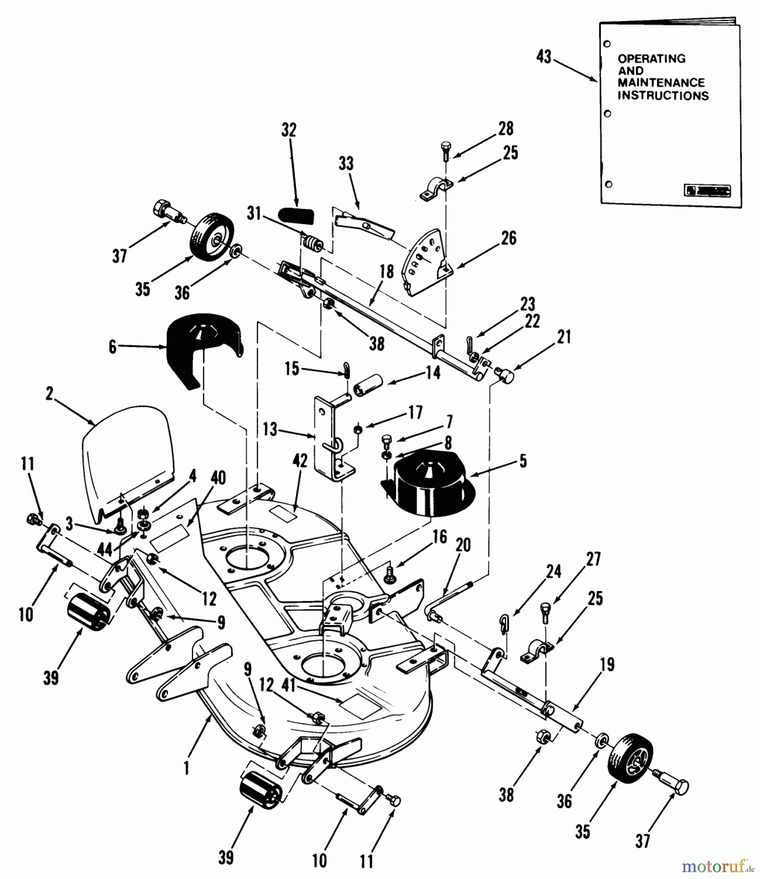 Toro Neu Mowers, Lawn & Garden Tractor Seite 2 A2-113701 (LT-1137) - Toro LT-1137 5-Speed Tractor, 1982 37 IN./94 CM MOWER DECK LT-1137, LT-1637