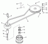 Toro A2-163701 (LT-1637) - LT-1637 Twin 5-Speed Tractor, 1982 Ersatzteile DRIVE BELT AND PULLEYS
