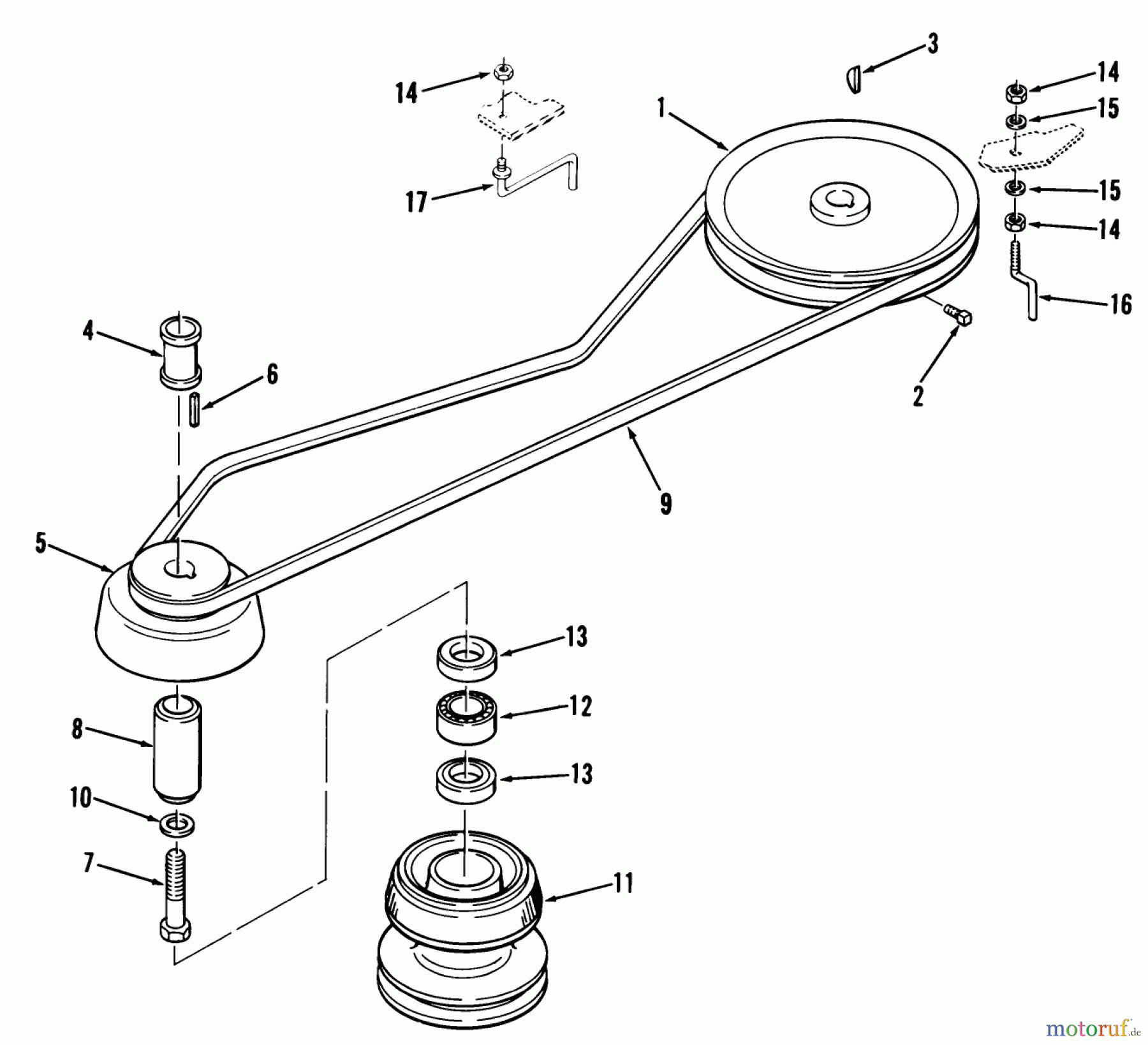 Toro Neu Mowers, Lawn & Garden Tractor Seite 2 A2-083201 (LT-832) - Toro LT-832 3-Speed Tractor, 1982 DRIVE BELT AND PULLEYS