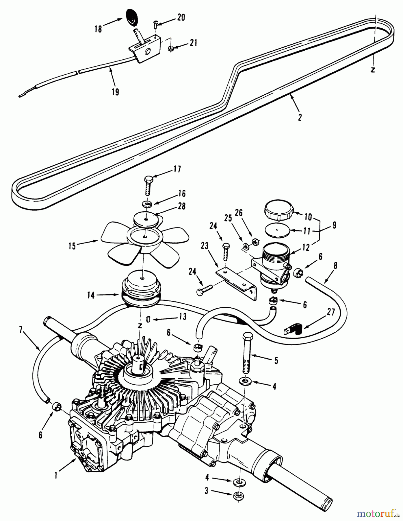 Toro Neu Mowers, Lawn & Garden Tractor Seite 2 A2-12KE02 (212-H) - Toro 212-H Tractor, 1991 (1000001-1999999) TRANSMISSION ASSEMBLY (212-H)