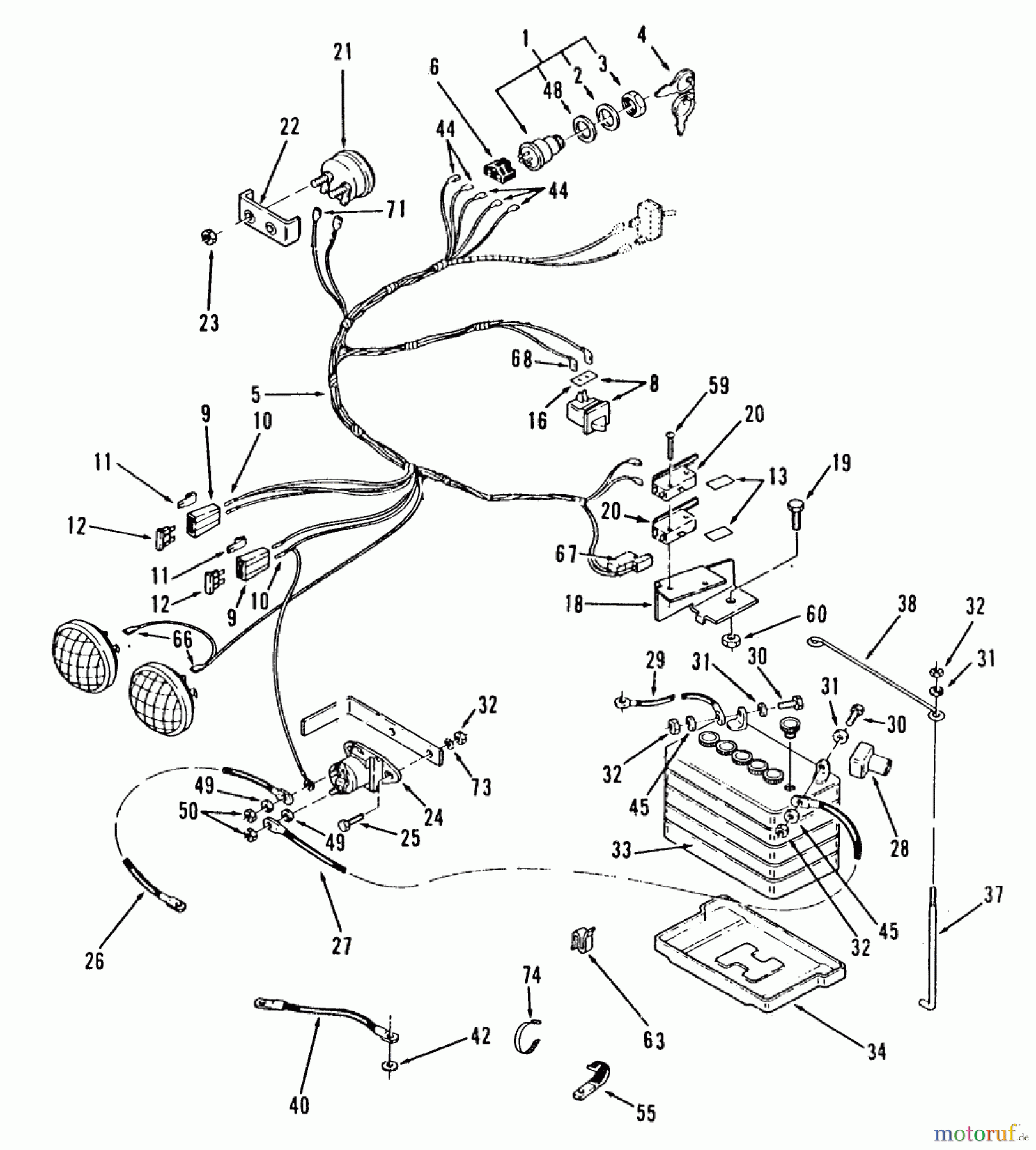  Toro Neu Mowers, Lawn & Garden Tractor Seite 2 B1-12R801 (512-D) - Toro 512-D 8-Speed Tractor, 1986 ELECTRICAL SYSTEM