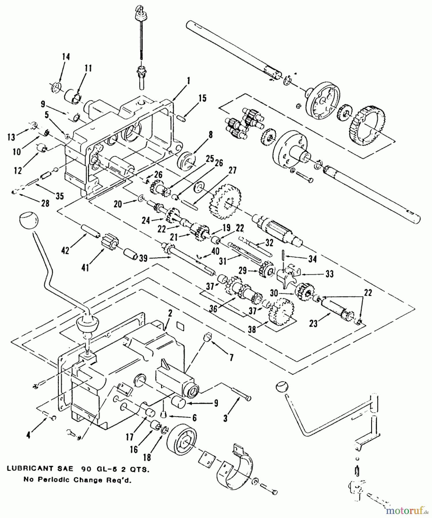 Toro Neu Mowers, Lawn & Garden Tractor Seite 2 B1-12R801 (512-D) - Toro 512-D 8-Speed Tractor, 1986 MECHANICAL TRANSMISSION-8-SPEED