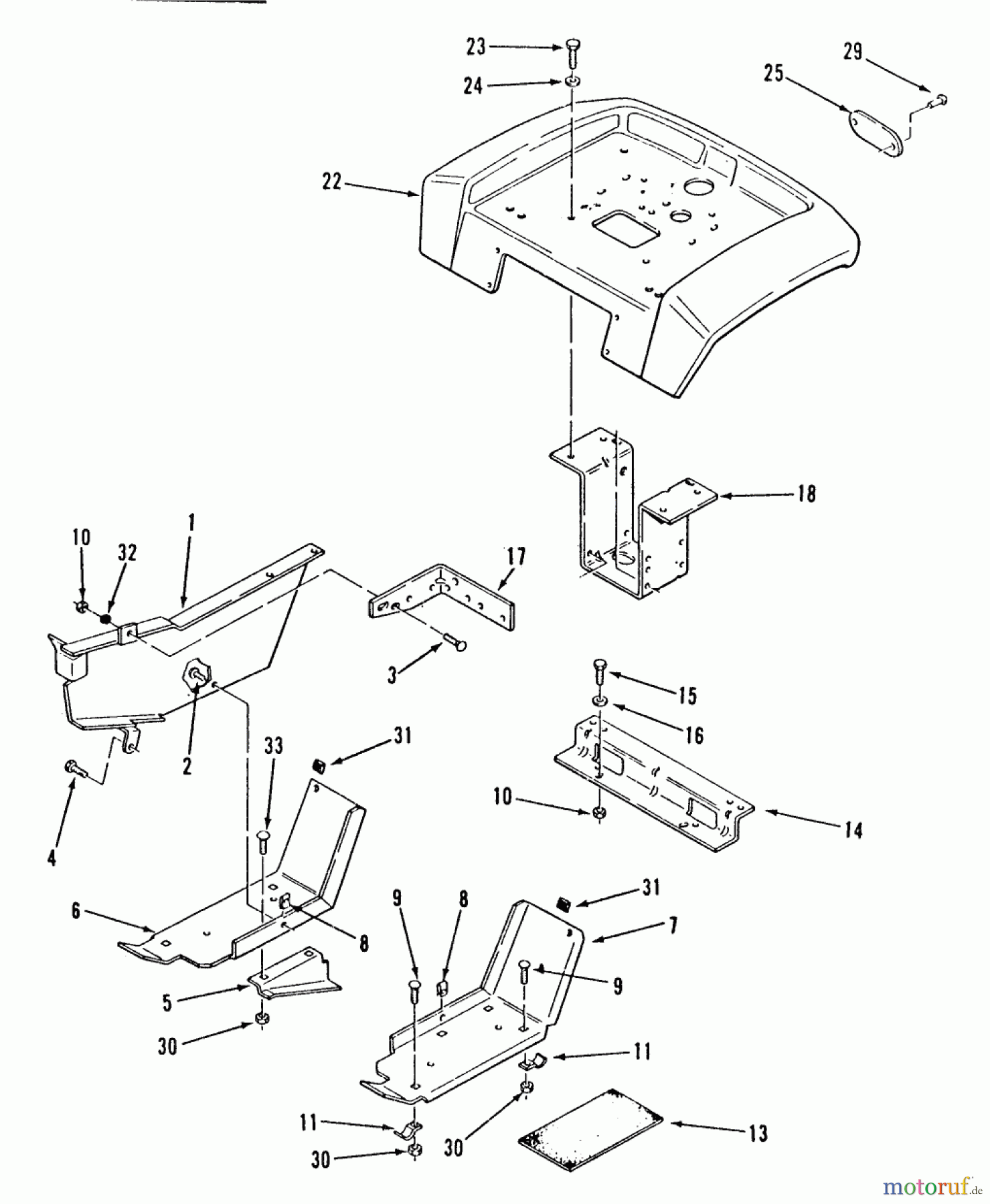  Toro Neu Mowers, Lawn & Garden Tractor Seite 2 B1-12R801 (512-D) - Toro 512-D 8-Speed Tractor, 1986 SHEET METAL AND COVERS #3