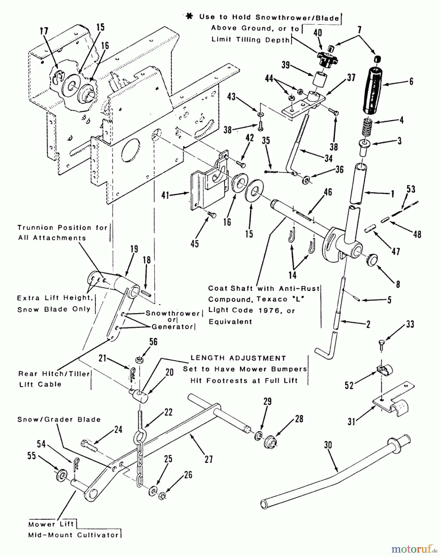 Toro Neu Mowers, Lawn & Garden Tractor Seite 2 E1-12K801 (312-8) - Toro 312-8 Garden Tractor, 1988 MANUAL LIFT LINKAGE